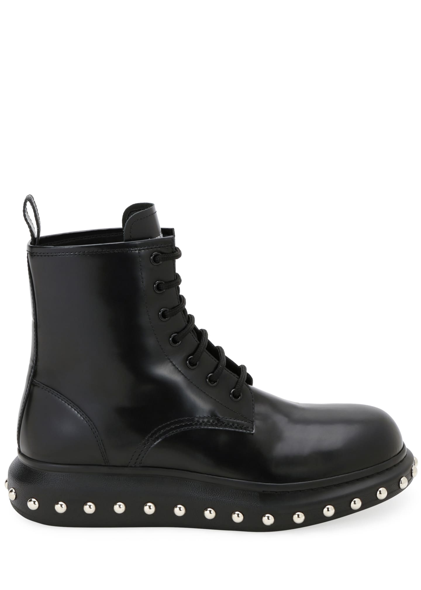 Alexander McQueen Men's Hybrid LaceUp Boots w/ Studded Sole Bergdorf