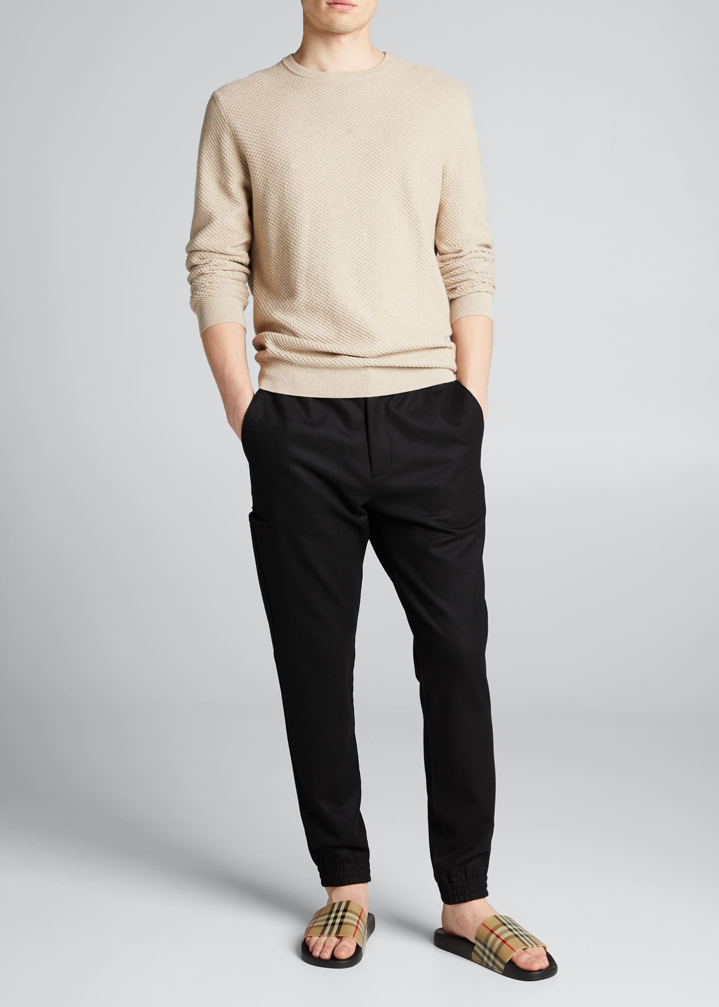 mens burberry sliders