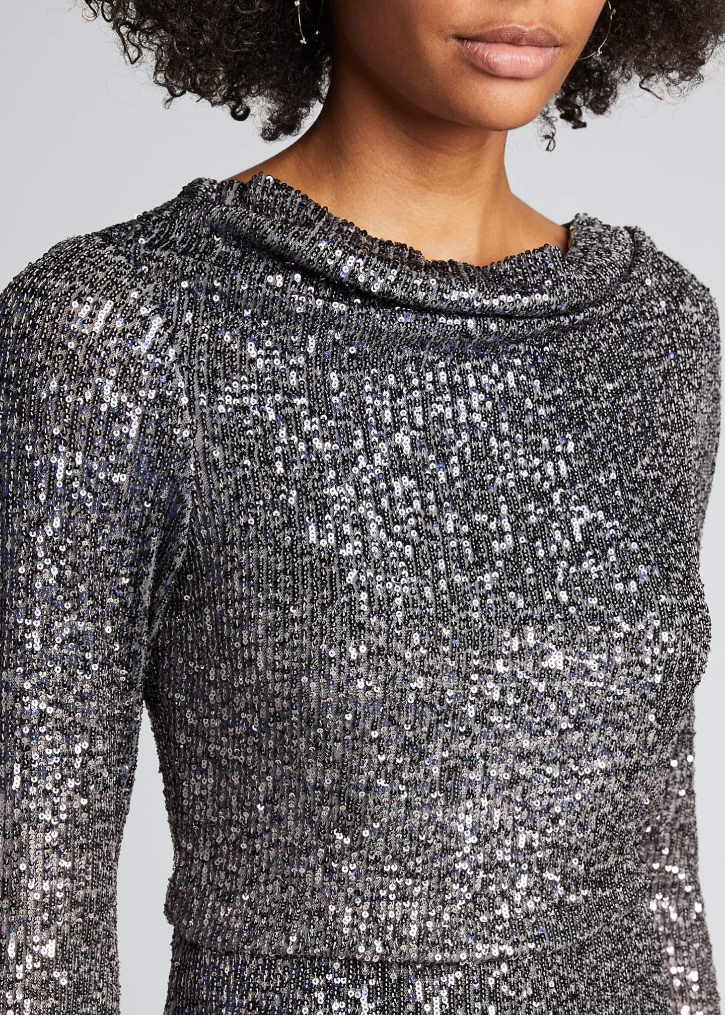 badgley mischka sequin jumpsuit