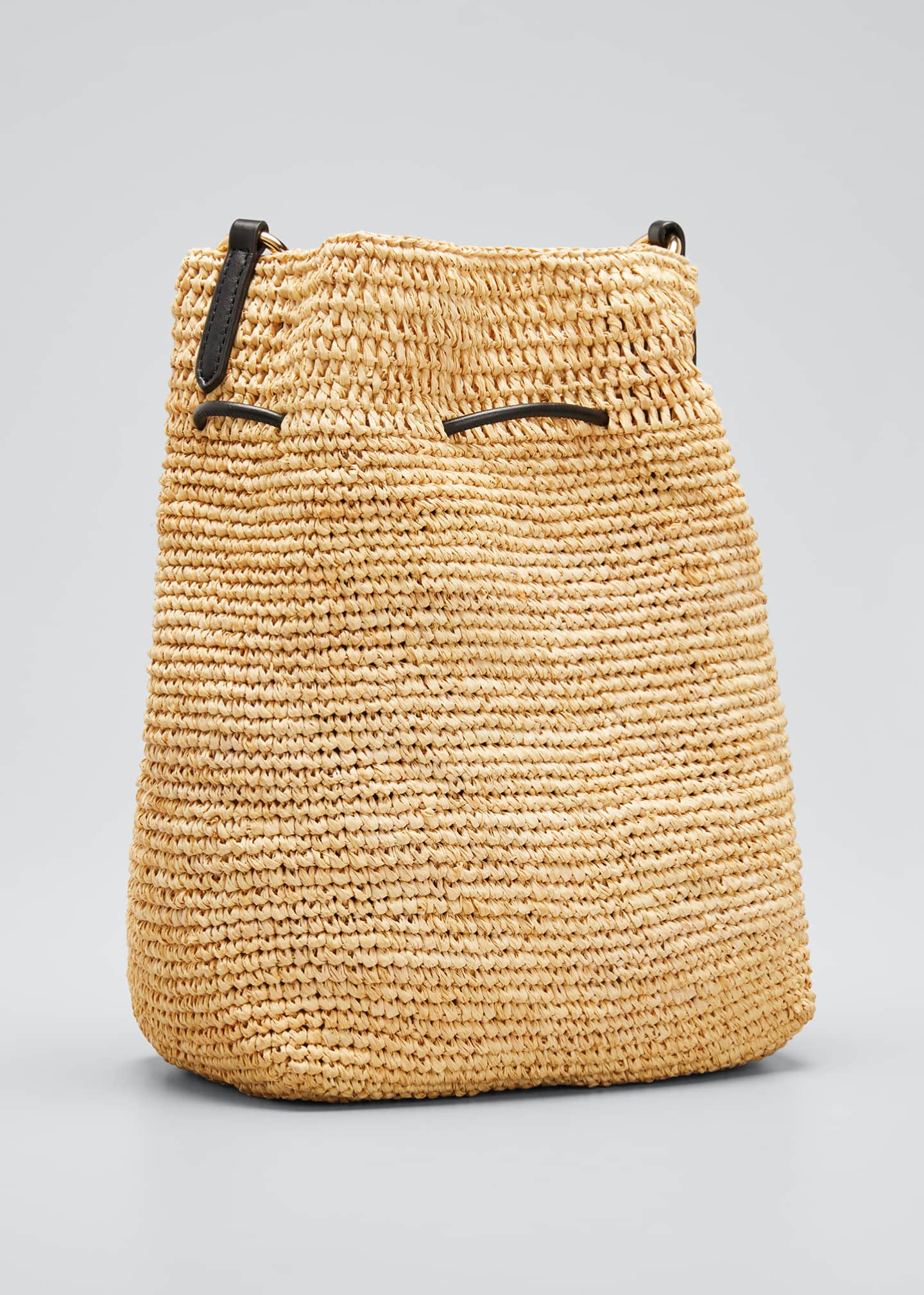 Stella McCartney Mini Crochet Bucket Bag with FauxLeather Tassels