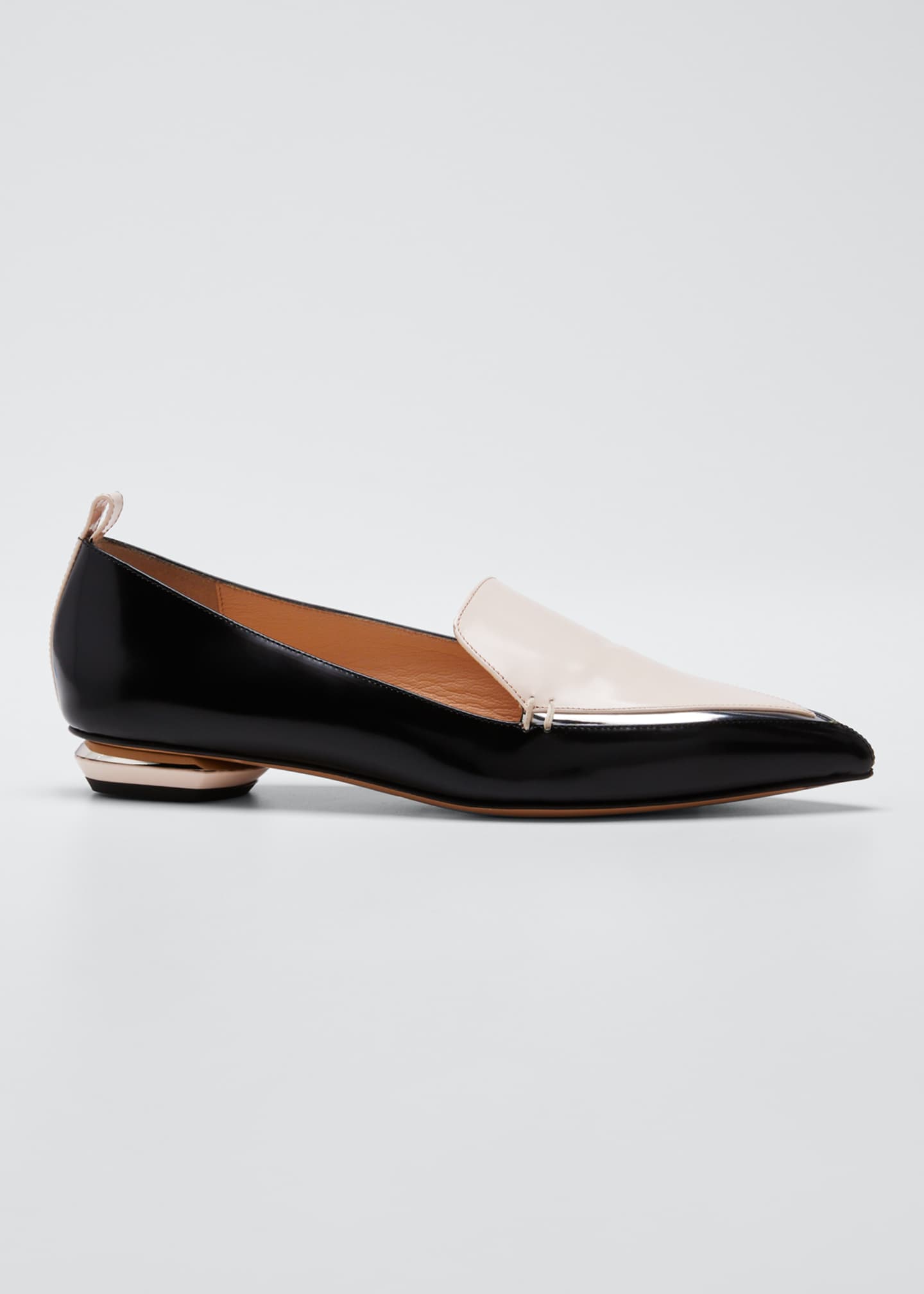 Nicholas Kirkwood Beya Bow Patent-Leather Loafer, Tortoise Shell/Black