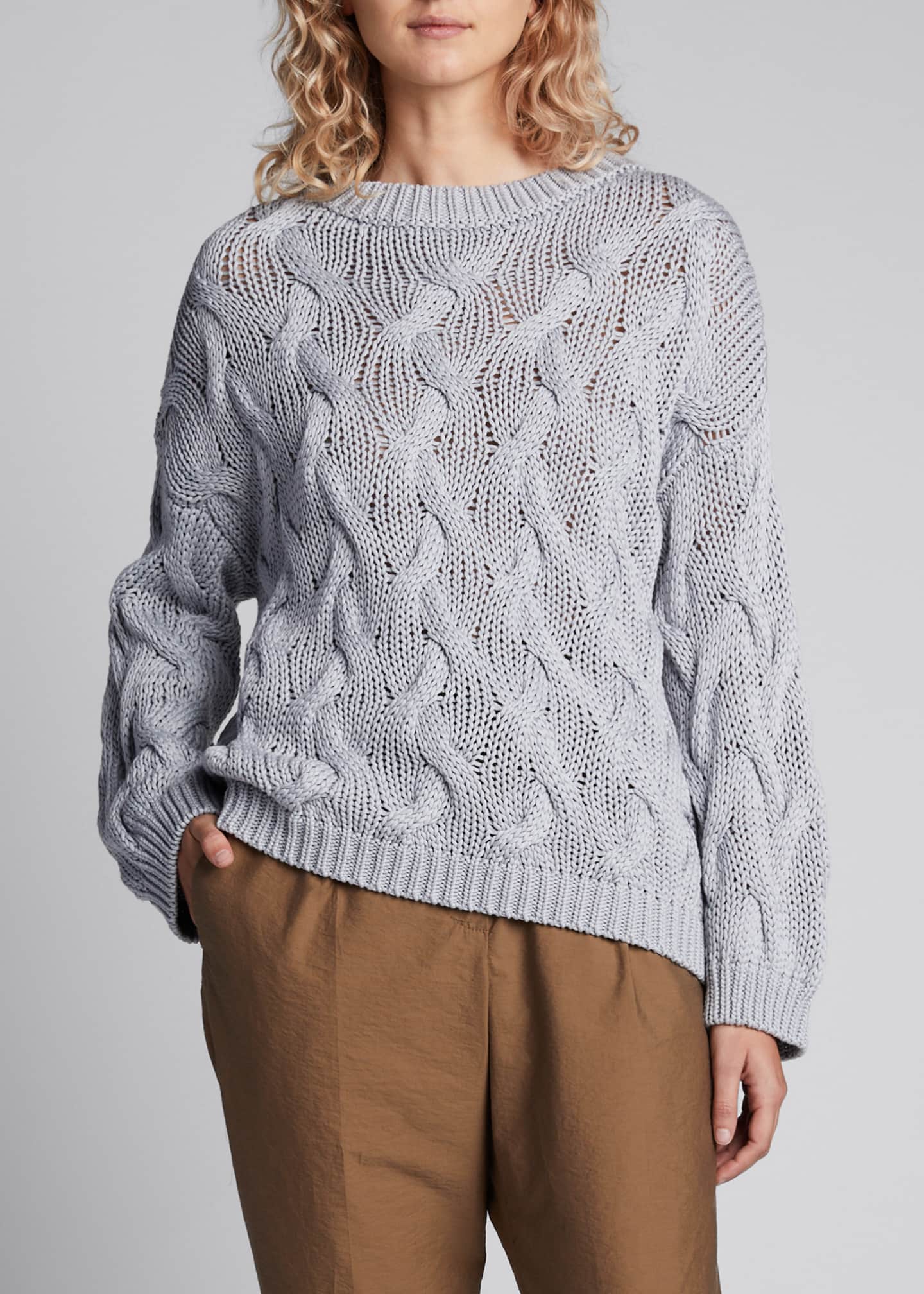 Brunello Cucinelli Cotton Cable-Knit Sweater - Bergdorf Goodman