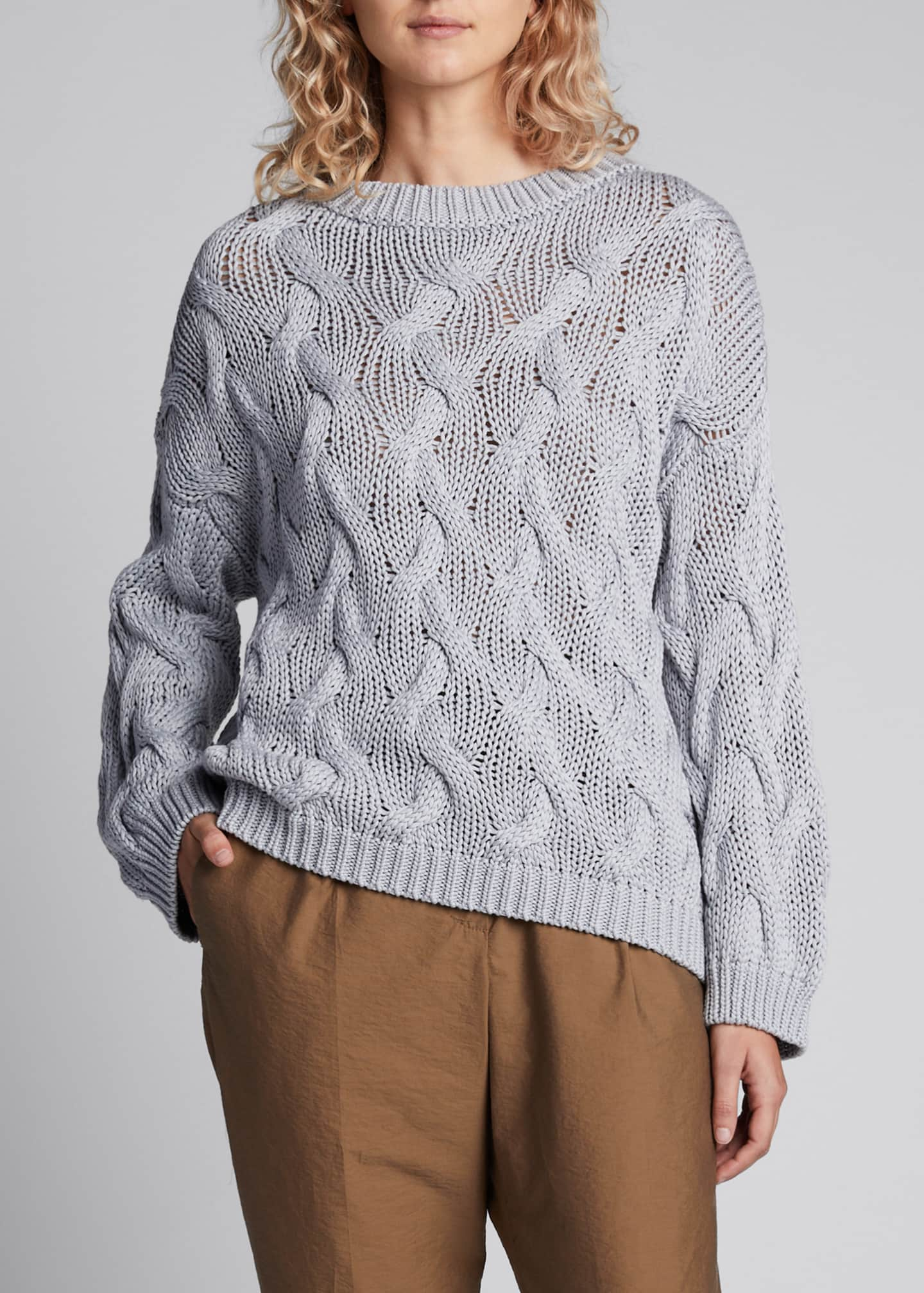 Brunello Cucinelli Cotton CableKnit Sweater Bergdorf Goodman