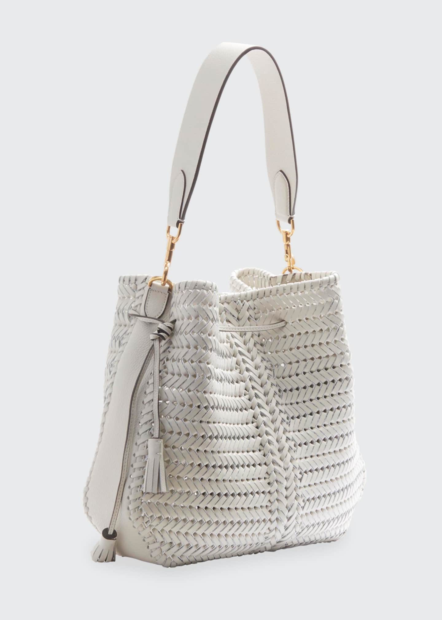Anya Hindmarch The Neeson Braided Hobo Bag, White Bergdorf Goodman