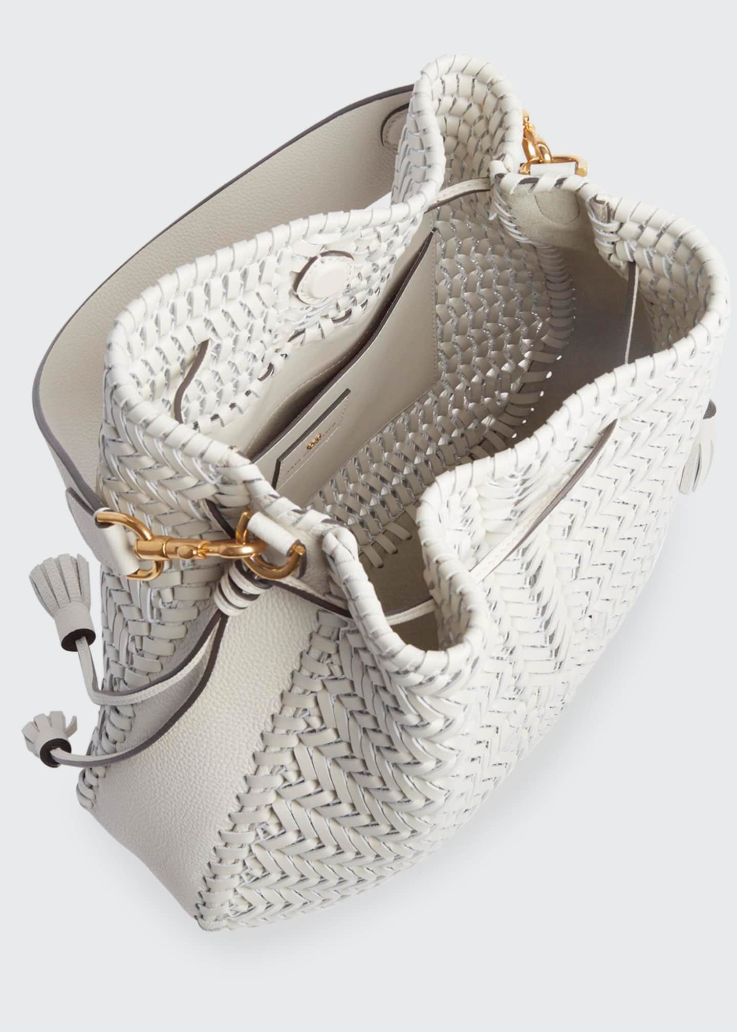 Anya Hindmarch The Neeson Braided Hobo Bag, White Bergdorf Goodman