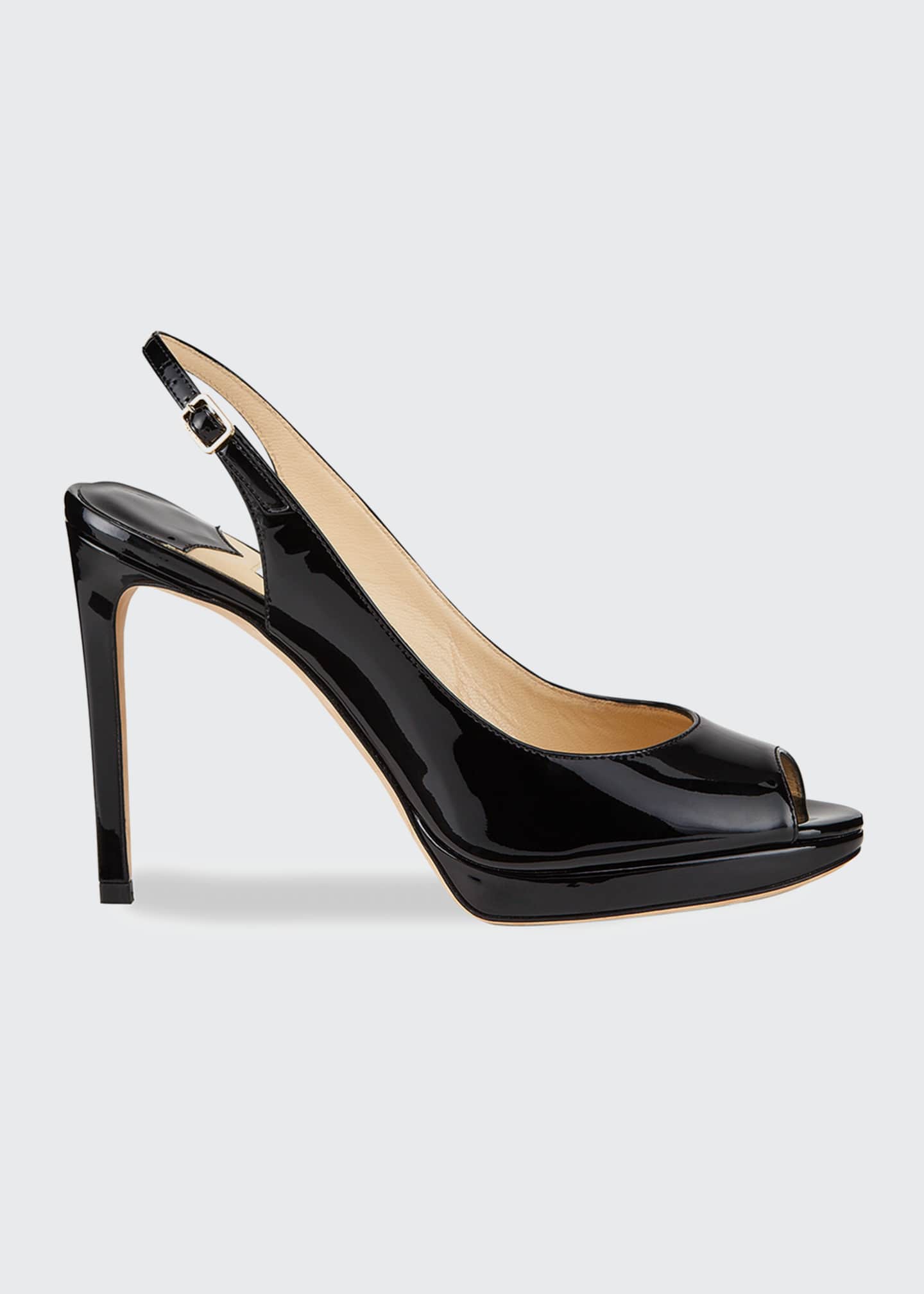 Jimmy Choo Nova Patent Leather PeepToe Slingback HighHeel Pumps