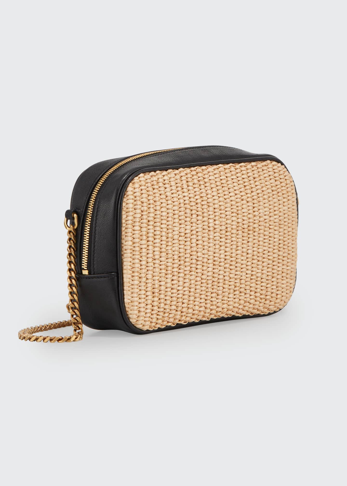 Saint Laurent Lou Mini YSL Monogram Raffia Camera Bag Bergdorf Goodman
