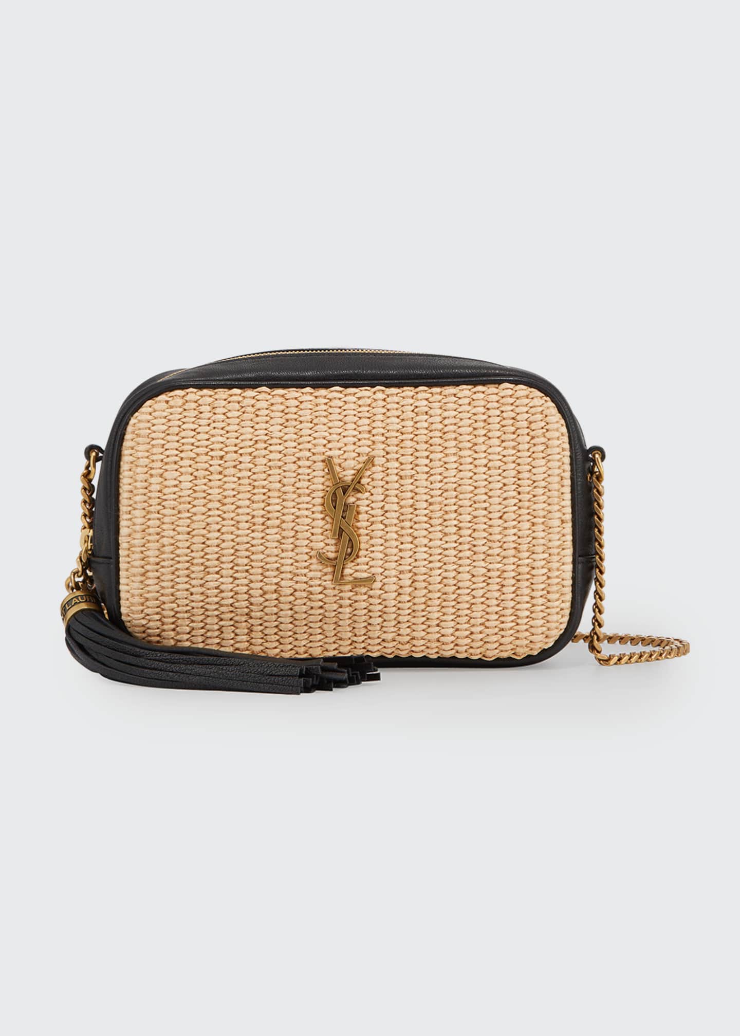 Saint Laurent Lou Mini YSL Monogram Raffia Camera Bag Bergdorf Goodman
