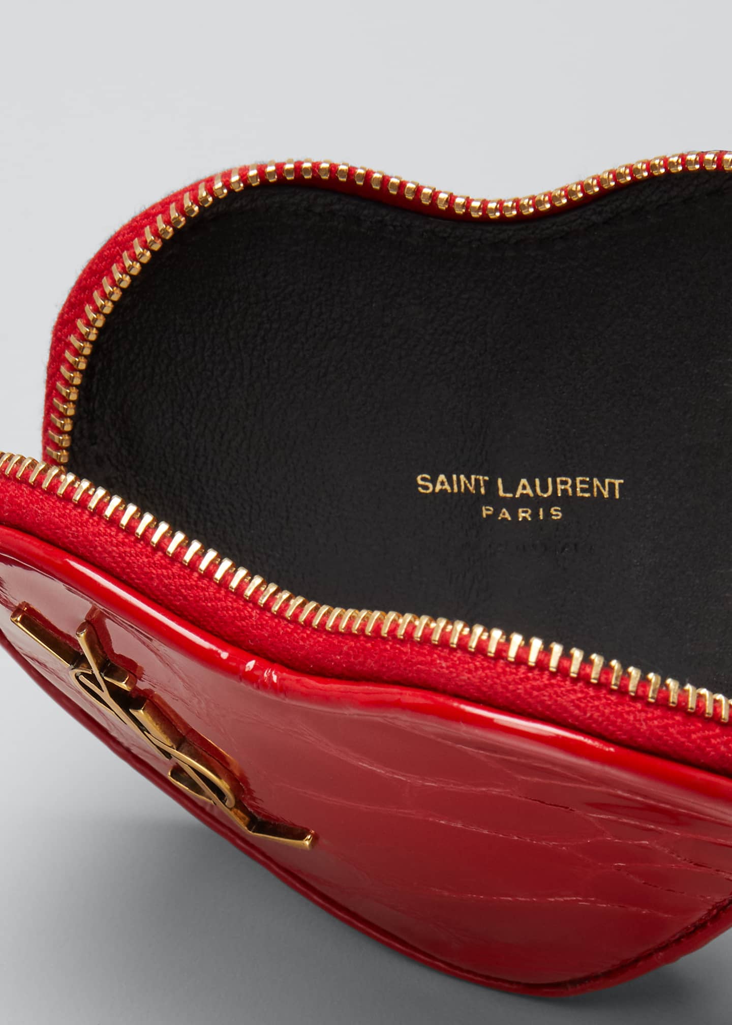 Saint Laurent Heart Shaped YSL Zip Pouch Wristlet Bergdorf Goodman