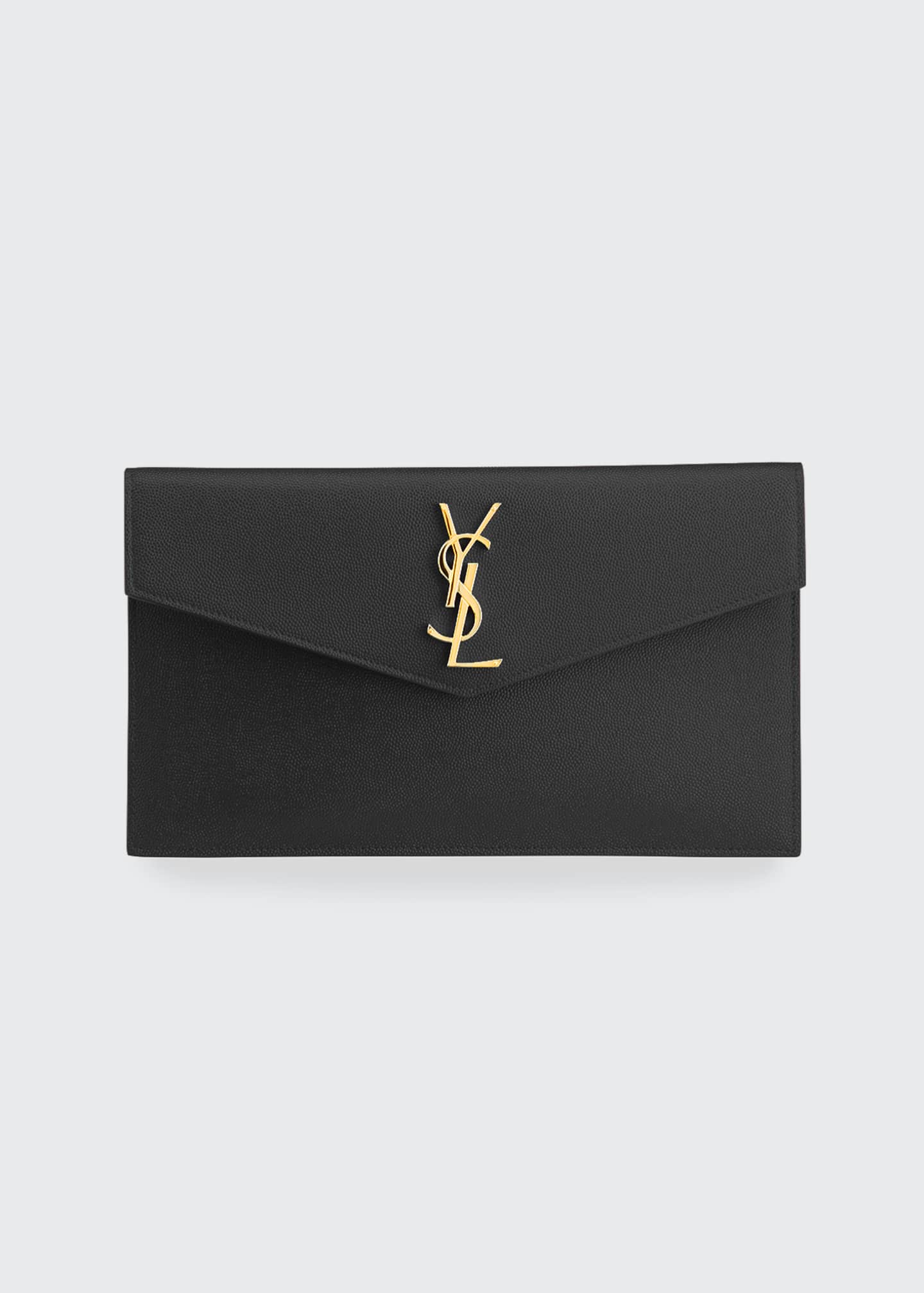 Saint Laurent Uptown Medium YSL Monogram Grain de Poudre Clutch Bag
