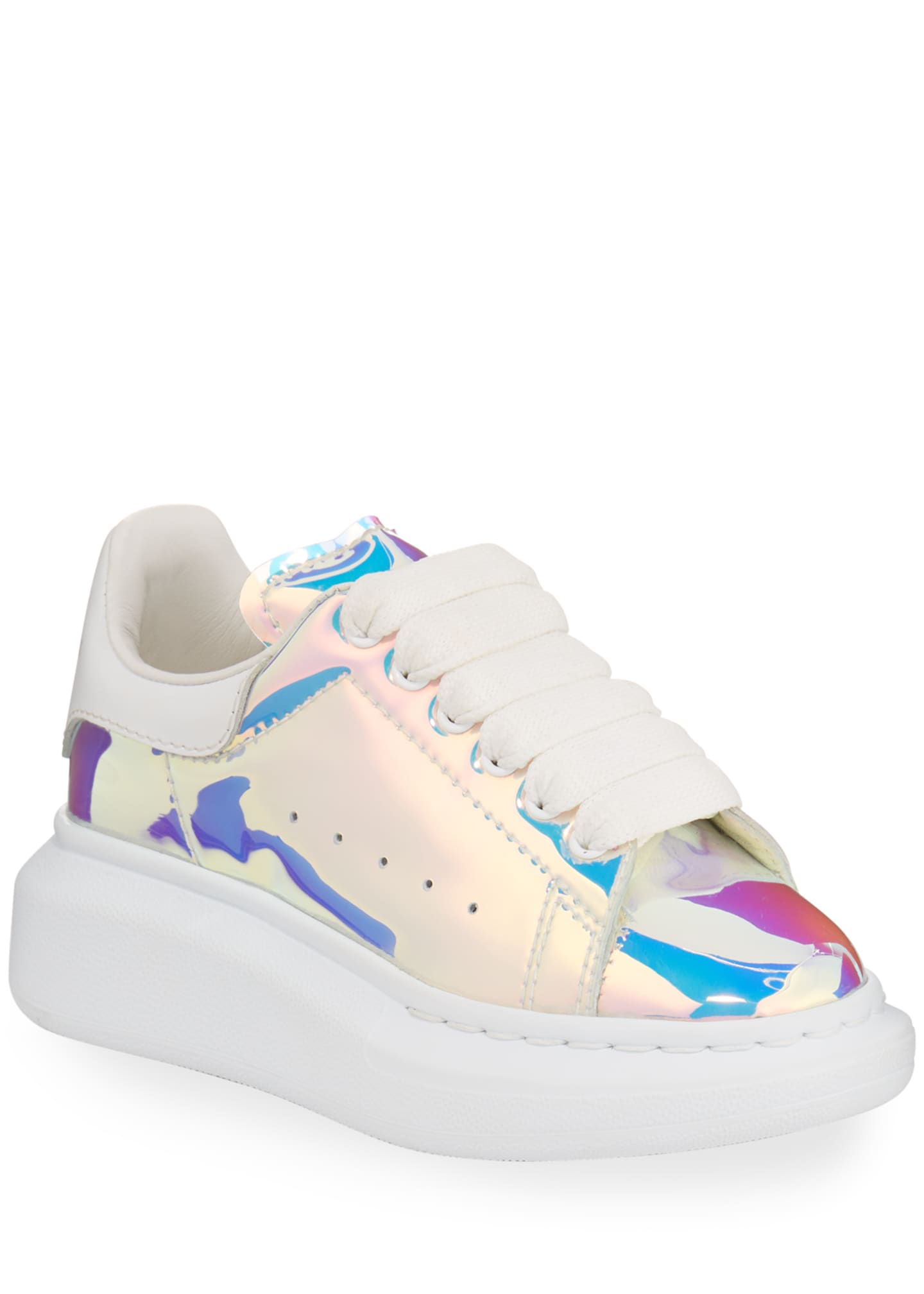 Alexander McQueen Lace-Up Holographic Sneakers, Toddler/Kids - Bergdorf ...