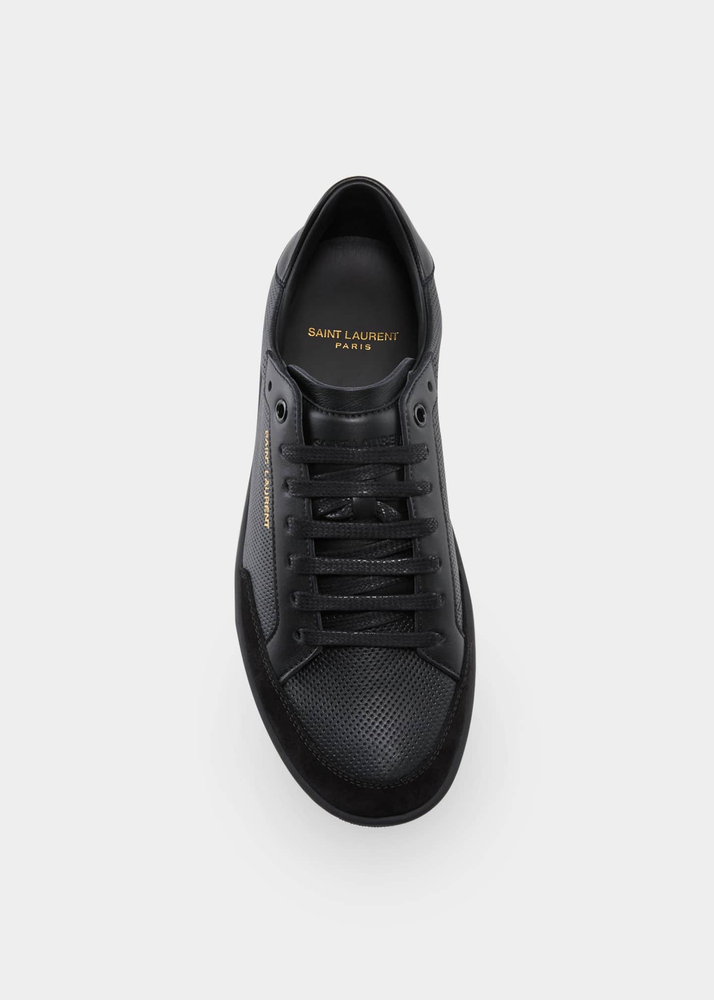 saint laurent andy perforated leather sneakers