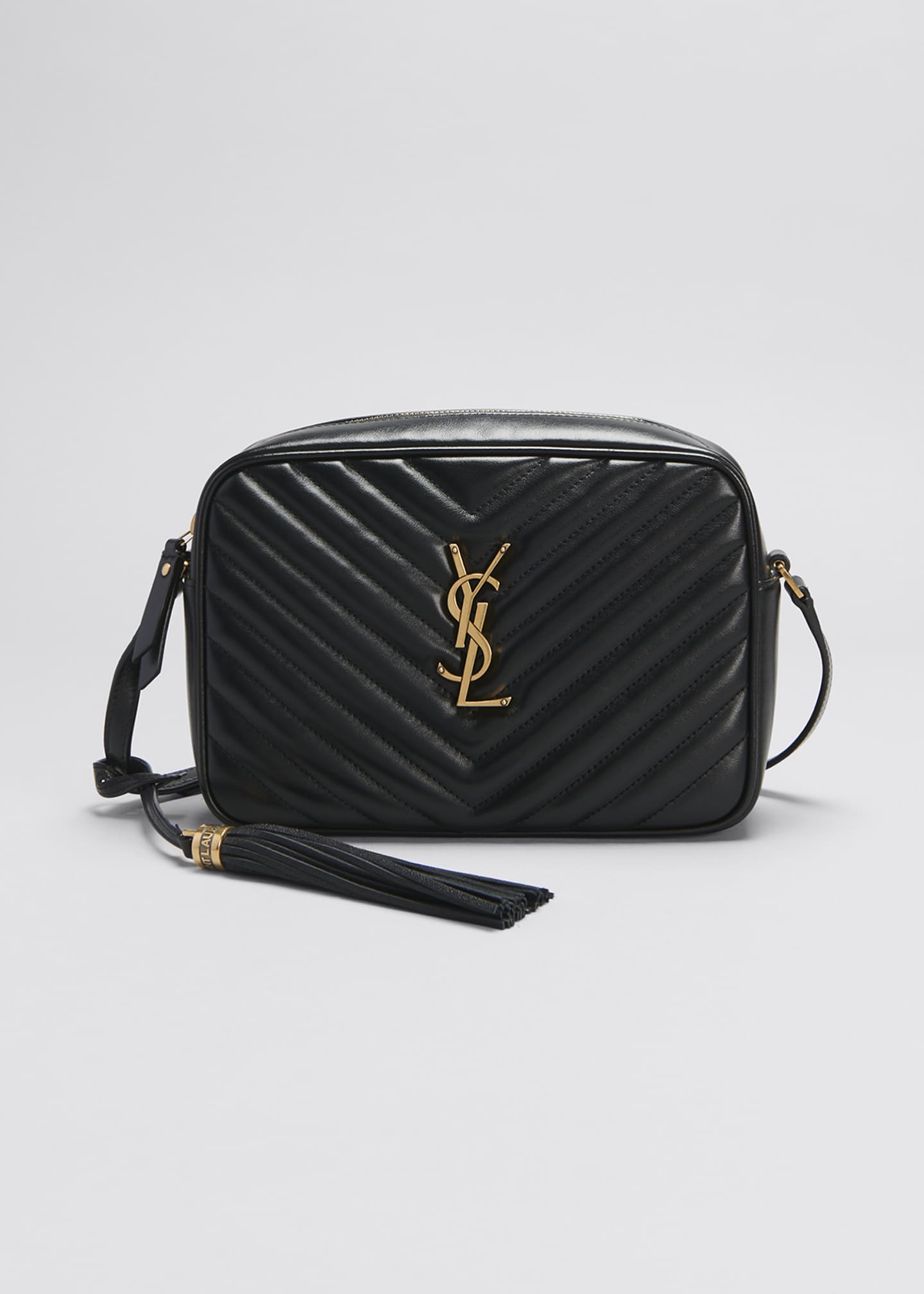 Saint Laurent Lou Medium YSL Monogram Calfskin Camera Crossbody Bag - Aged Silver Hardware ...