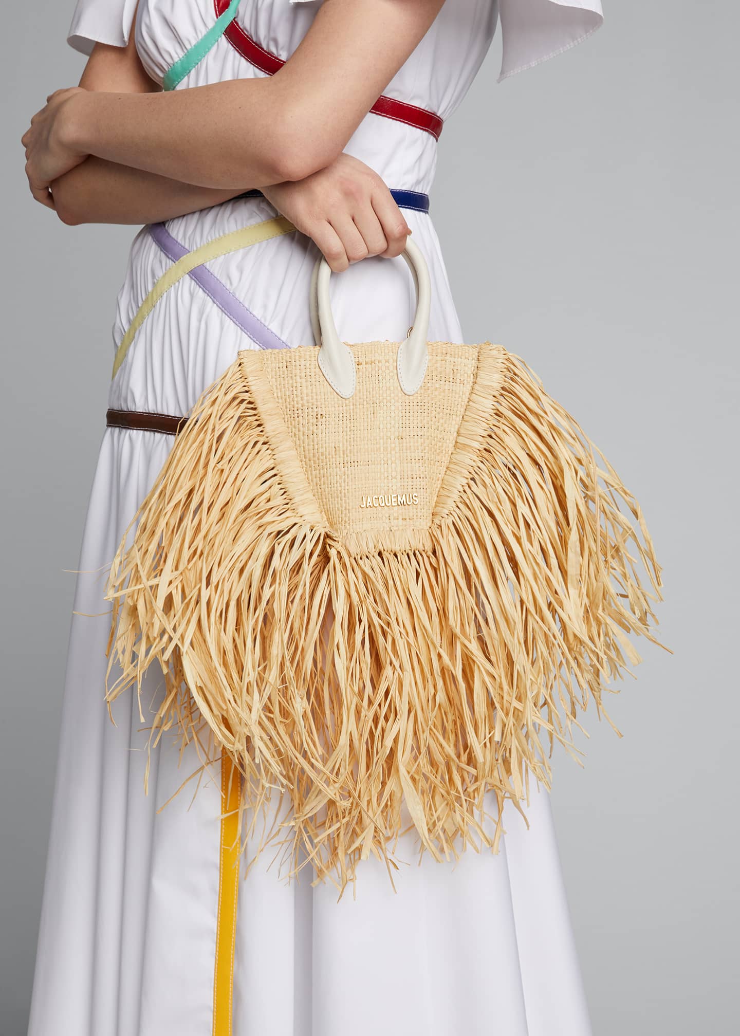 Jacquemus Le Petit Mini Raffia Fringe Tote Bag Bergdorf Goodman