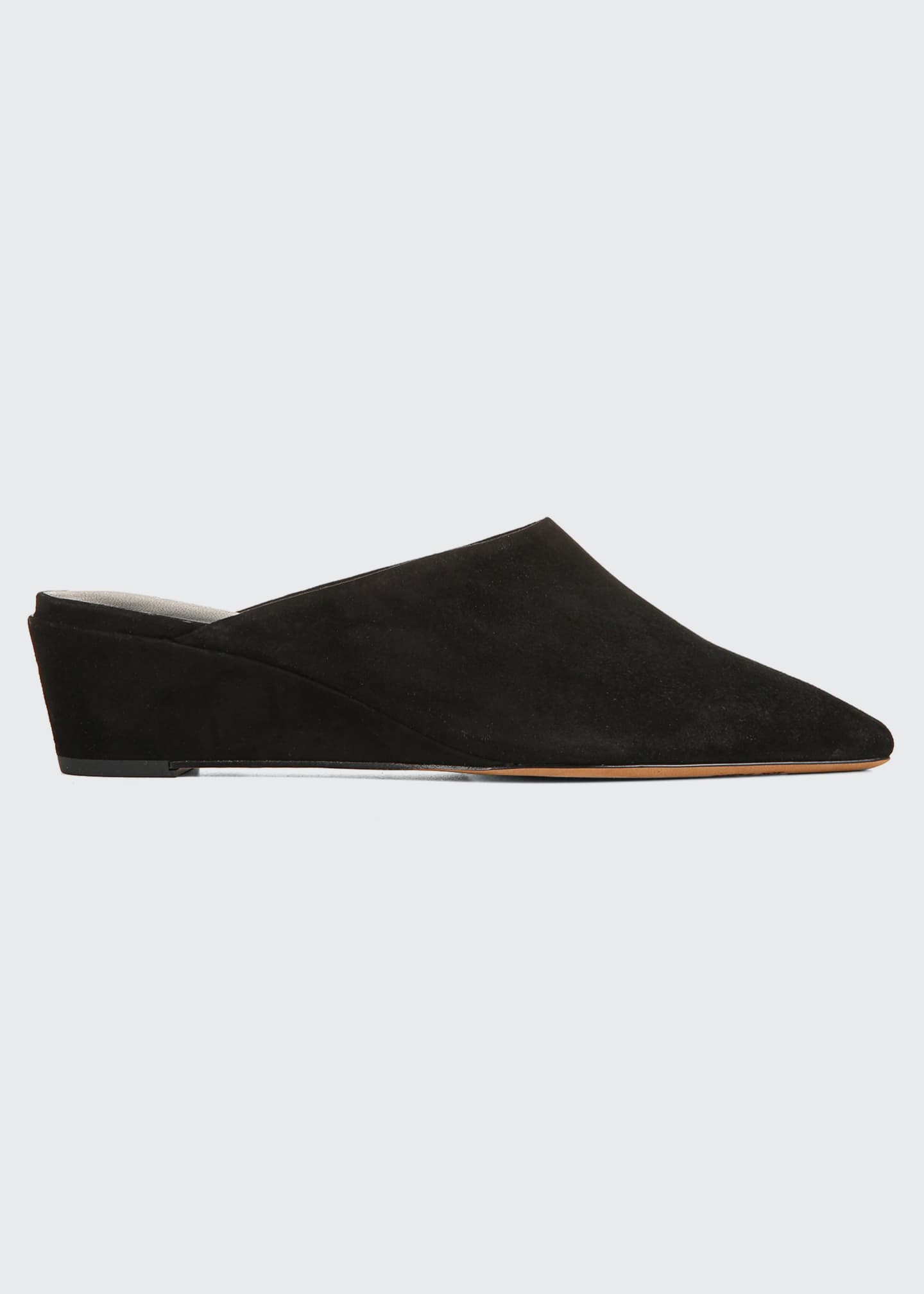 suede wedge mules