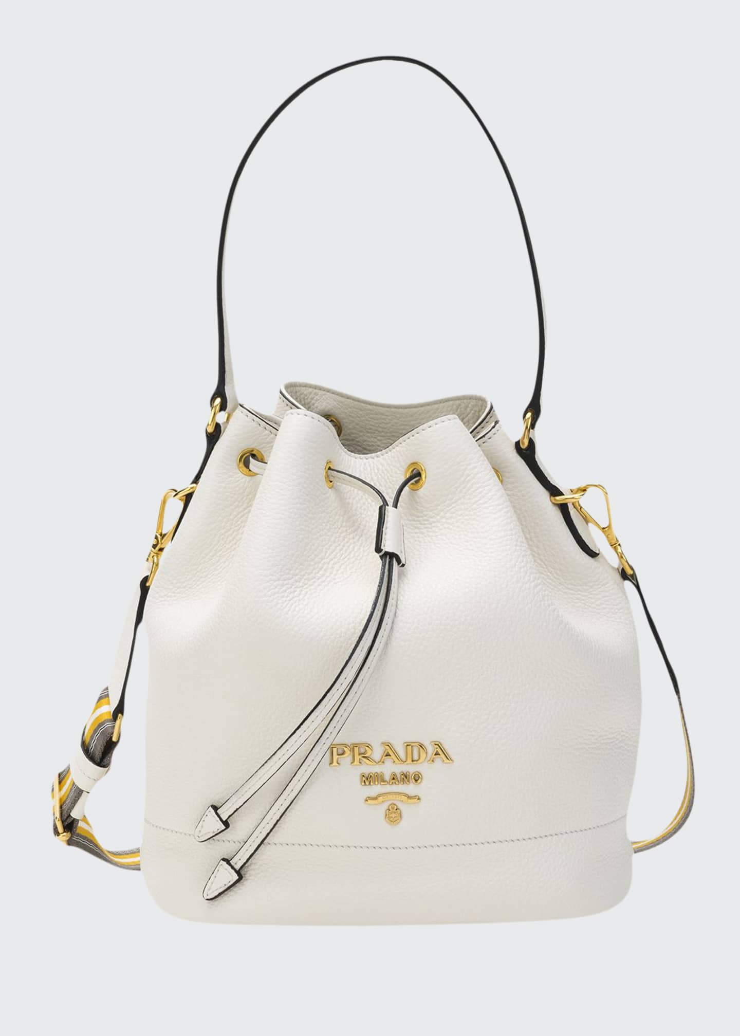 Prada Daino Bucket Bag w/ Removable  & Leather Straps Bergdorf Goodman