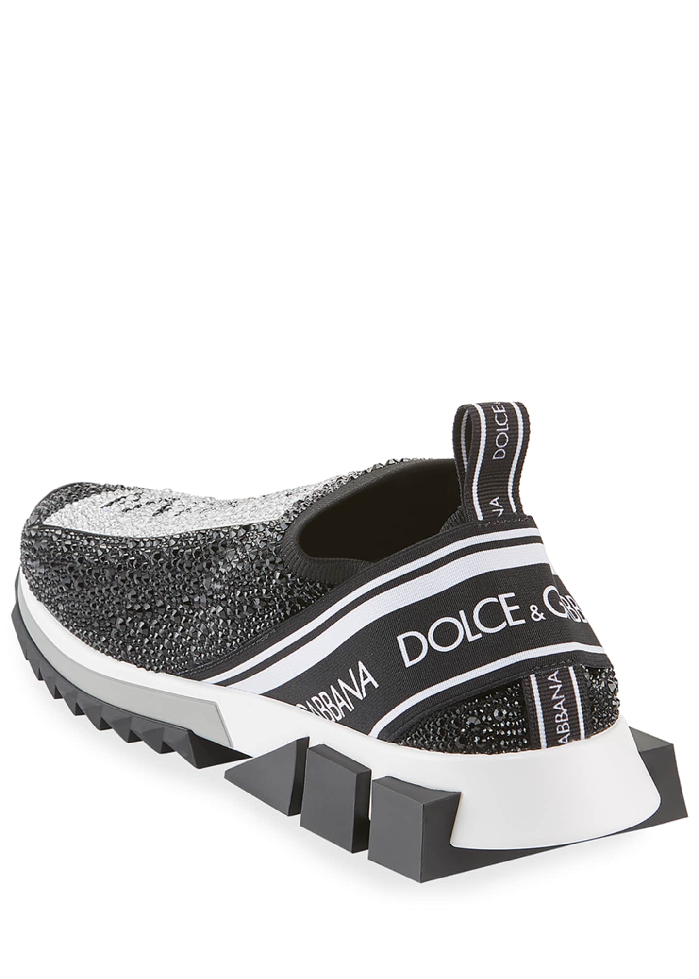 Dolce&Gabbana Men's Sorrento Crystal-Embellished Logo Knit Sneakers ...