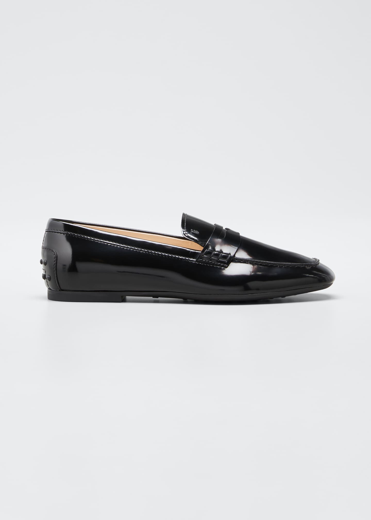 tods patent loafers