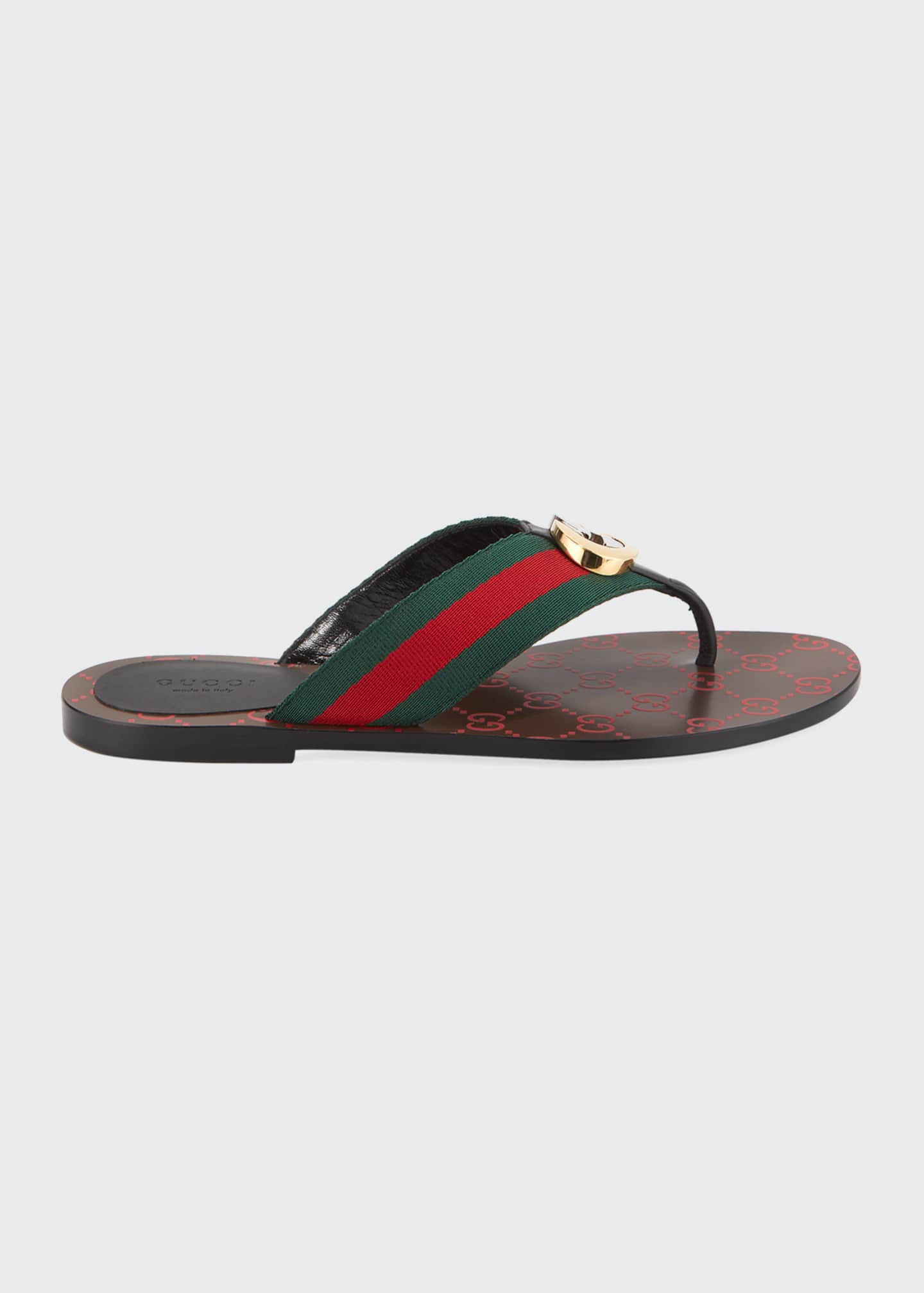 Gucci Kika Web Thong Sandals Bergdorf Goodman