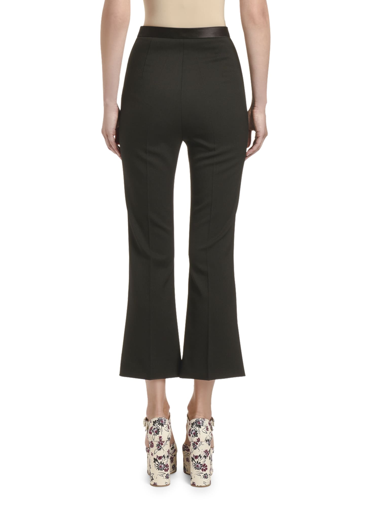 Miu Miu Cady Flare Pants with Bow - Bergdorf Goodman