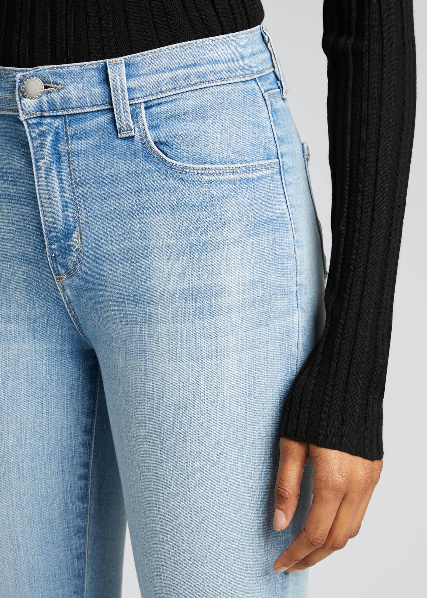black cropped straight leg jeans