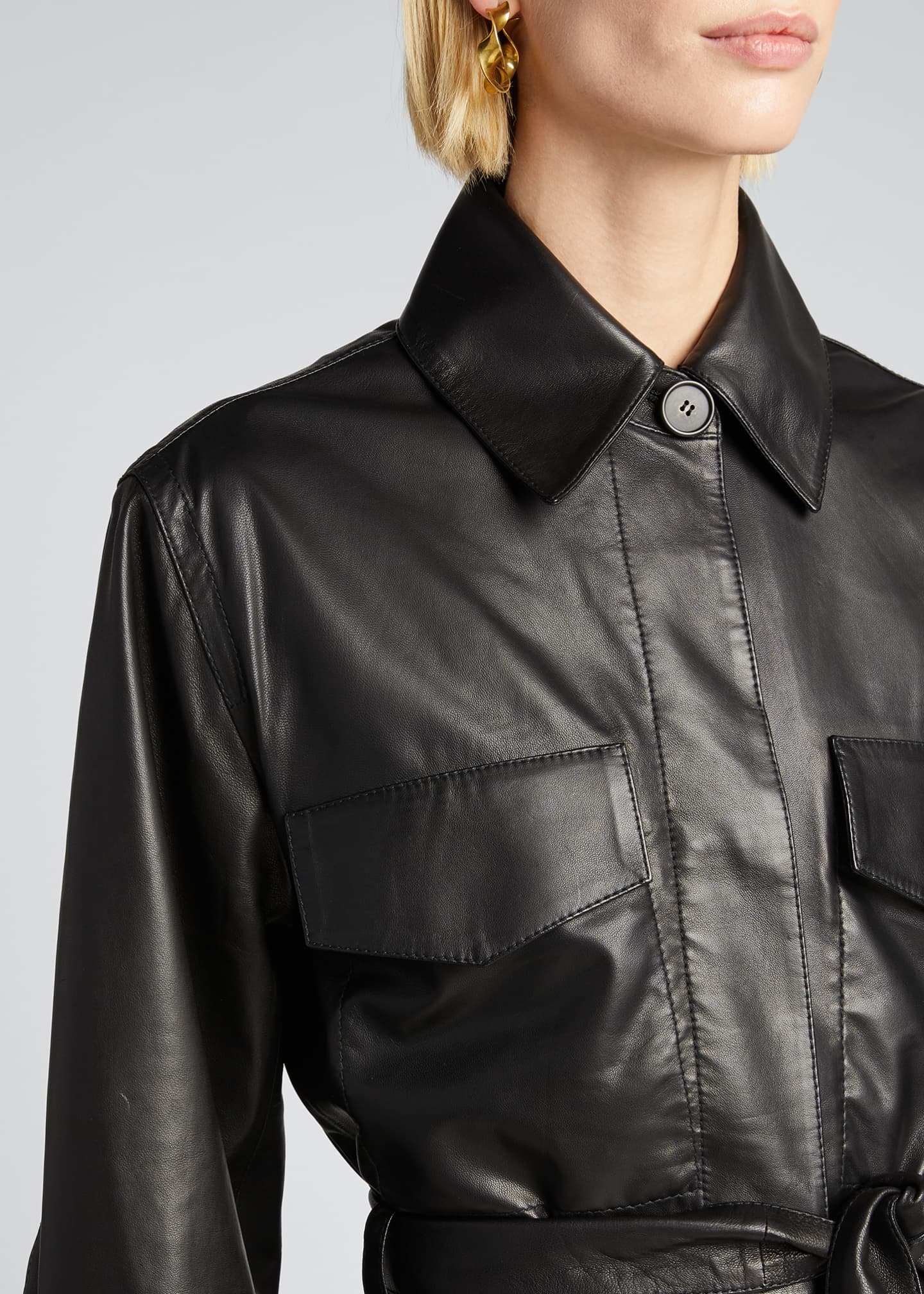vince leather safari jacket