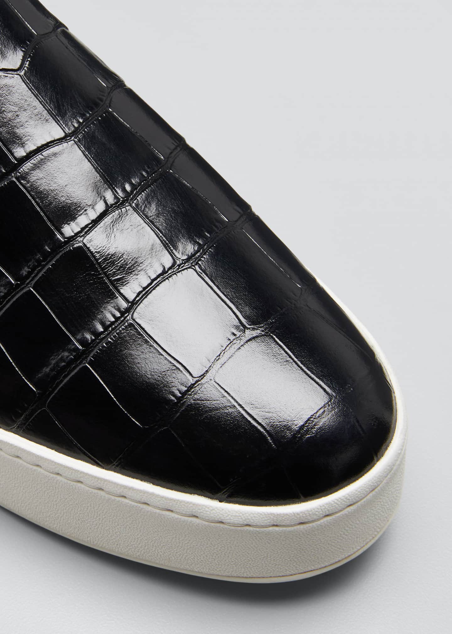 Vince Warren Croc Embossed Leather Platform Skate Sneakers - Bergdorf ...