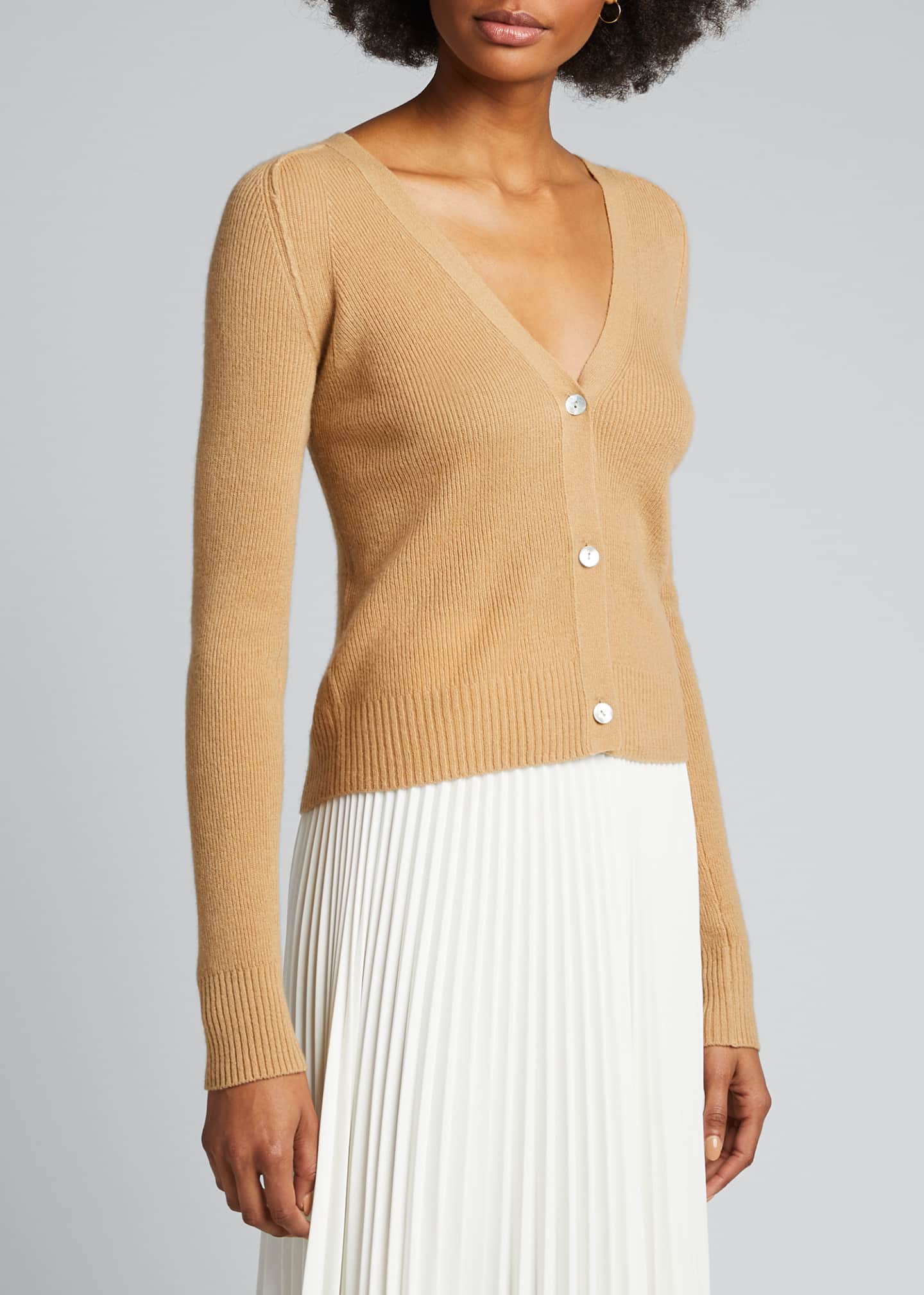 Vince Button-Front Ribbed Cashmere Raglan Cardigan - Bergdorf Goodman
