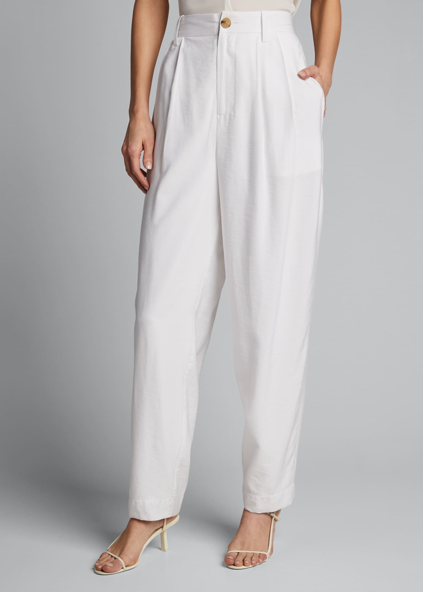 Vince High-Rise Pleated Tapered Trousers - Bergdorf Goodman