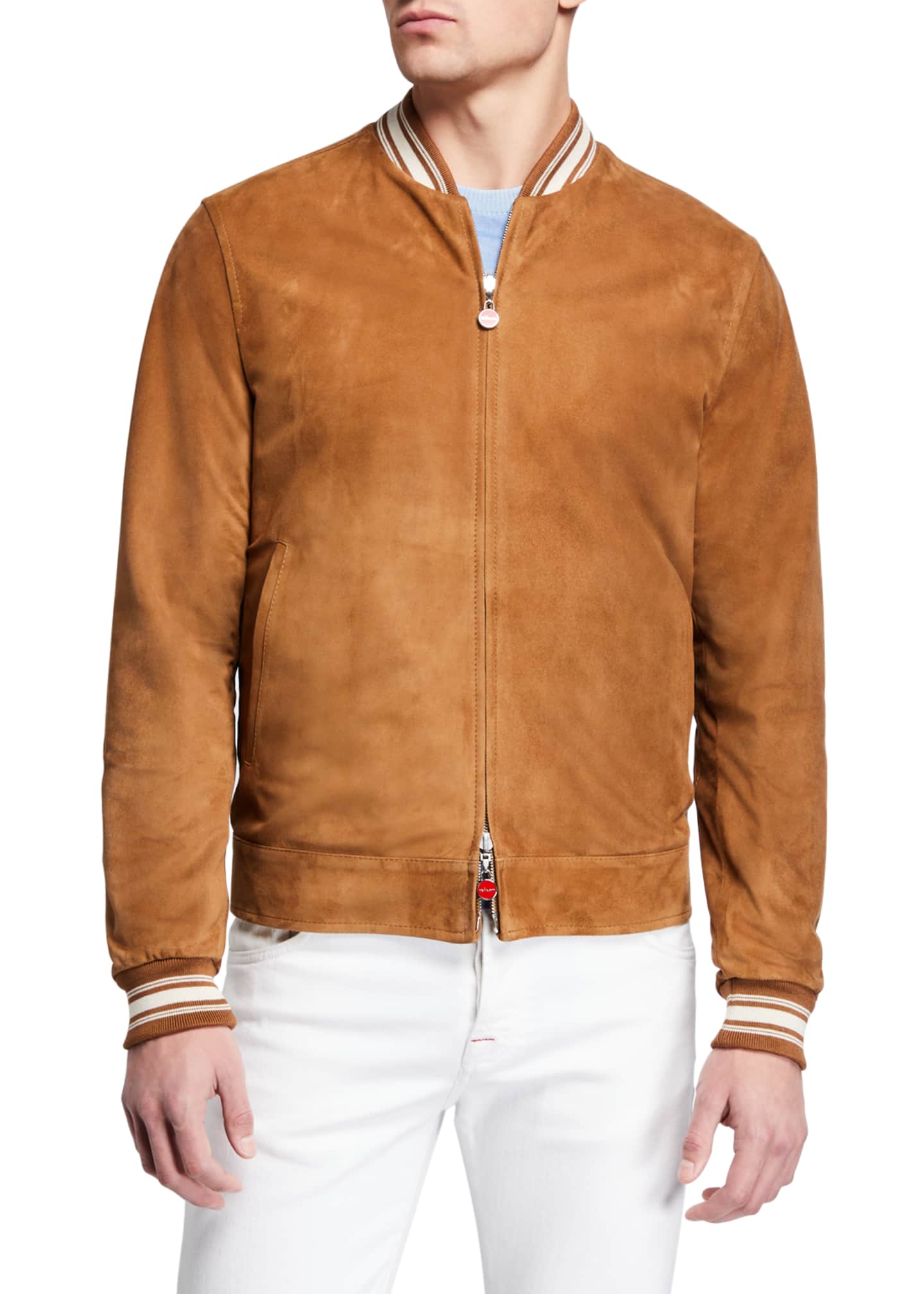 Kiton Men's Reversible Suede Bomber Jacket Bergdorf Goodman