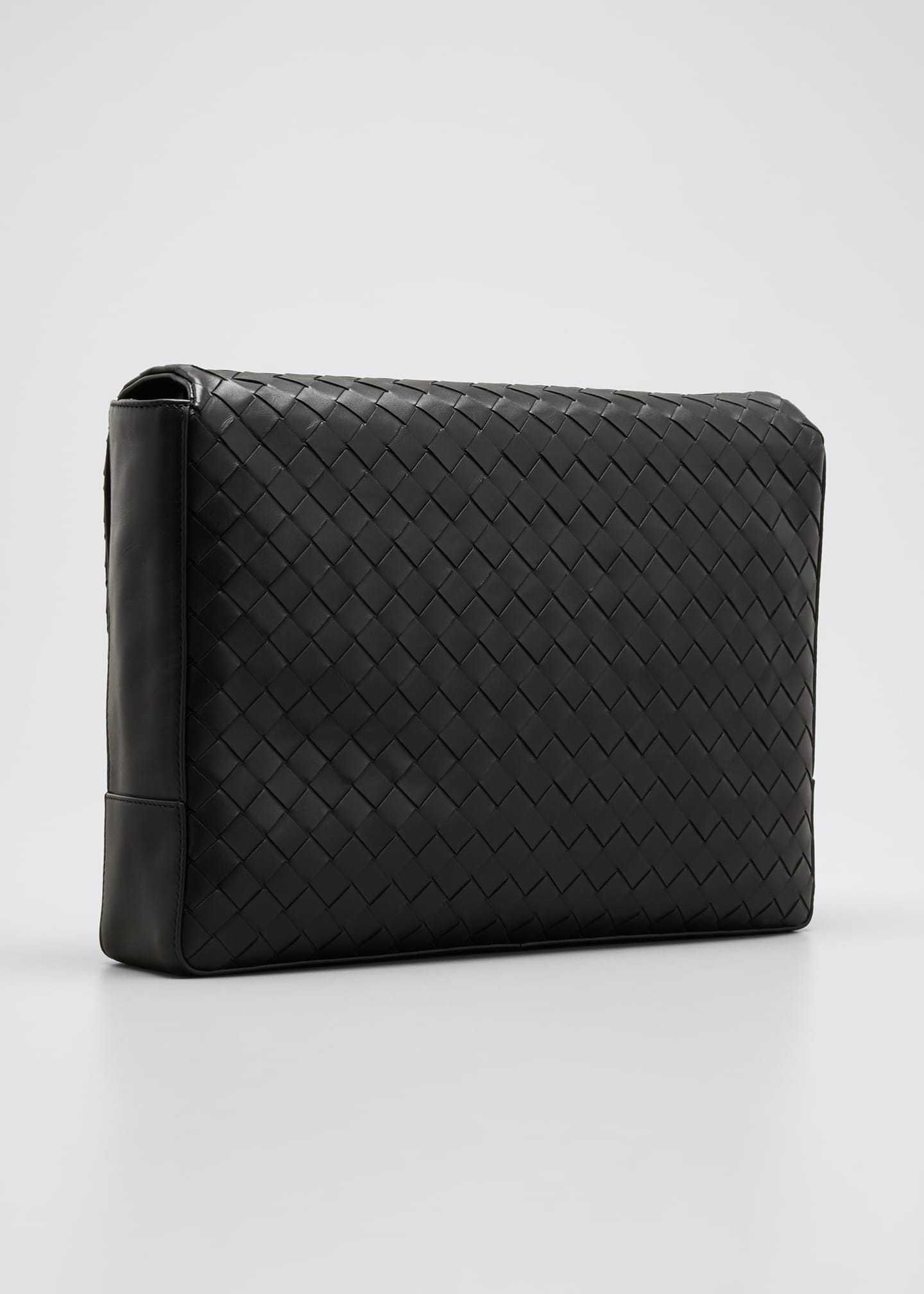 Bottega Veneta Men's Borsa Medium Woven Leather Crossbody Bag ...