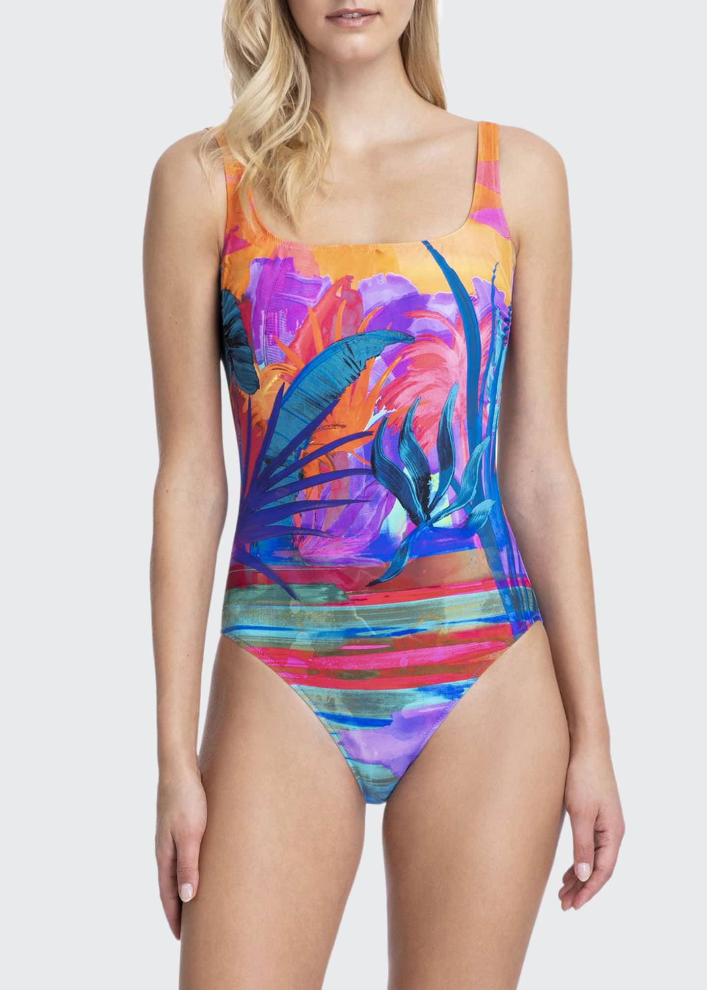 Gottex Indian Summer Square Neck One Piece Swimsuit Bergdorf Goodman