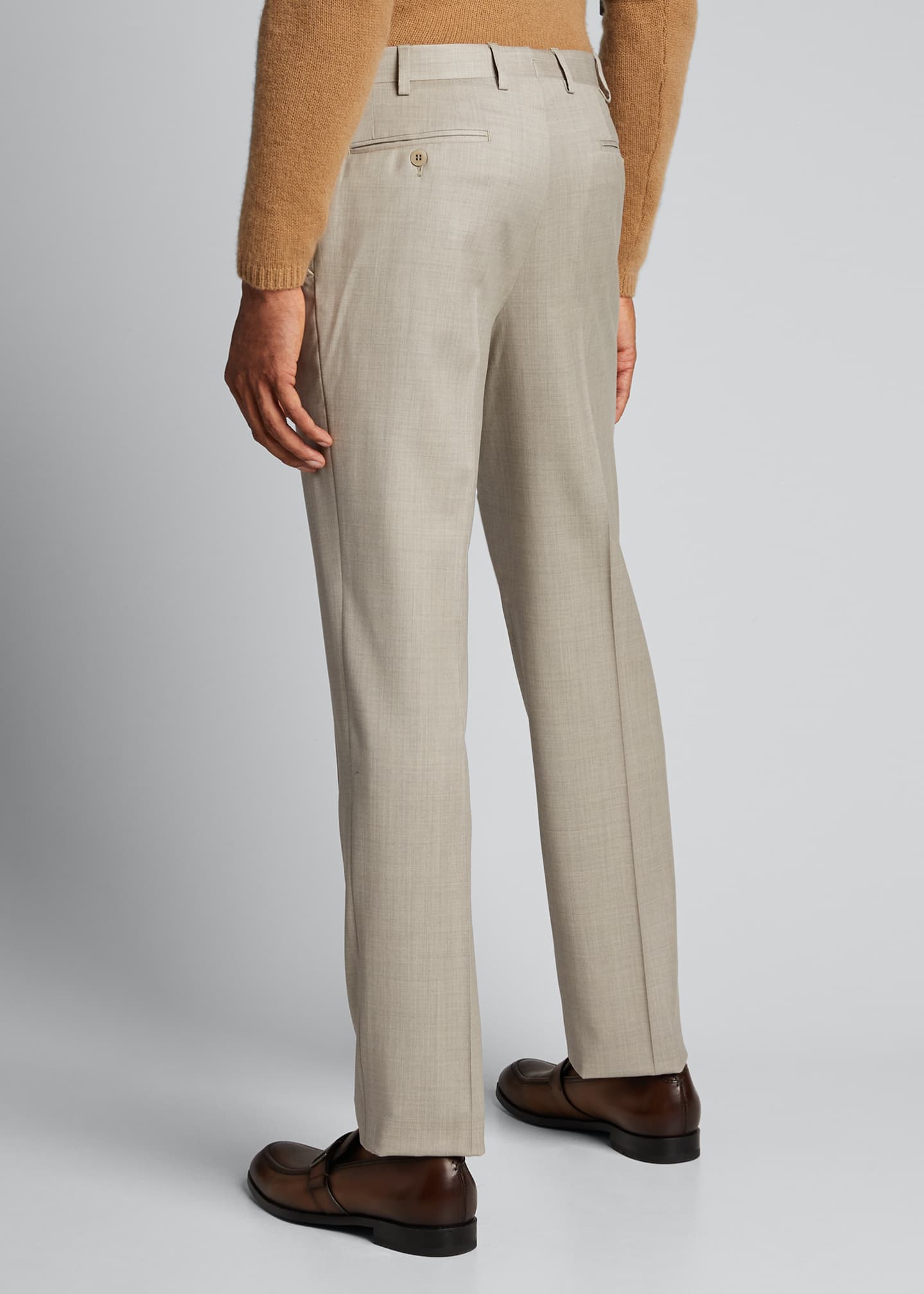 wool straight leg trousers