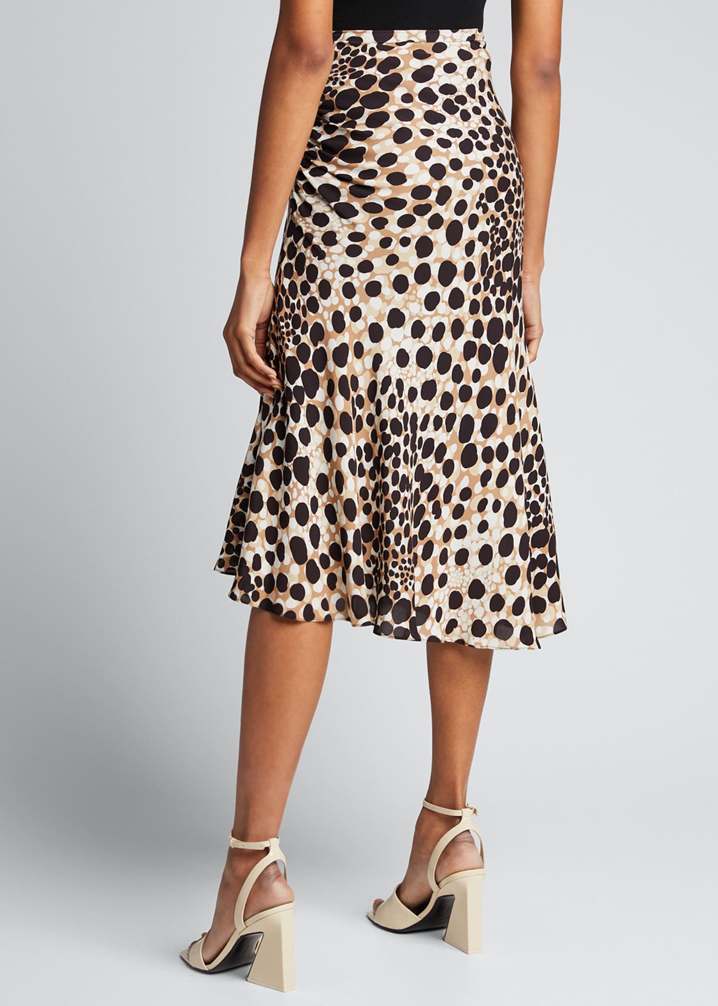 Animal print skirt satin