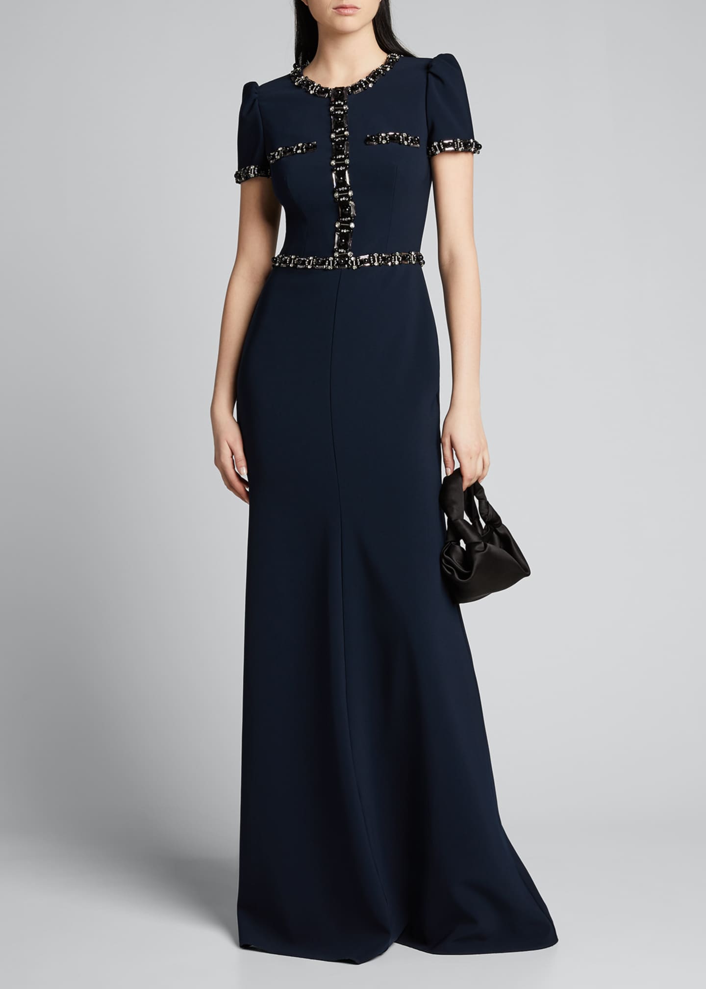 Jenny Packham Jewel Tipped Cap Sleeve Column Gown Bergdorf Goodman