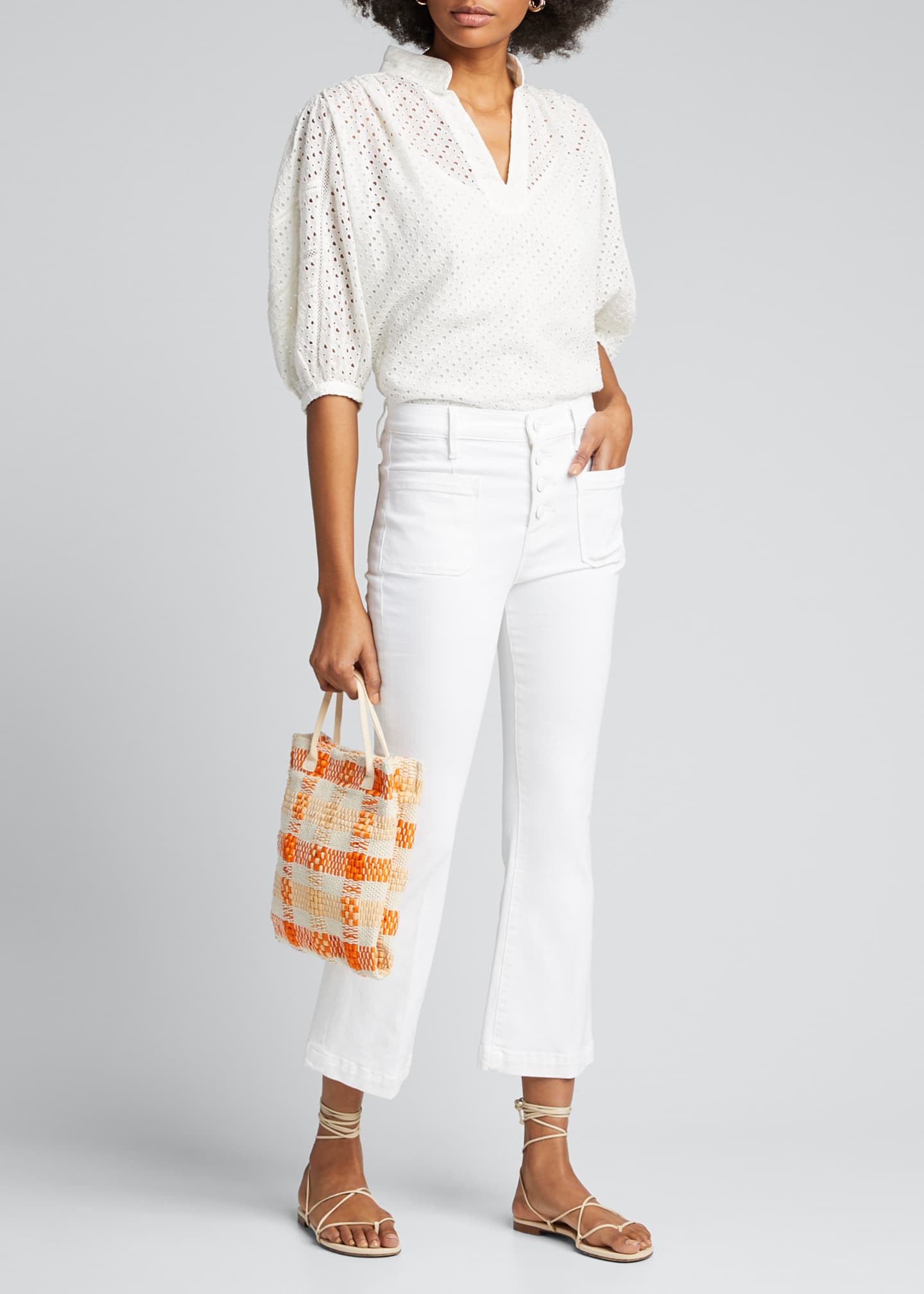 white raw edge jeans