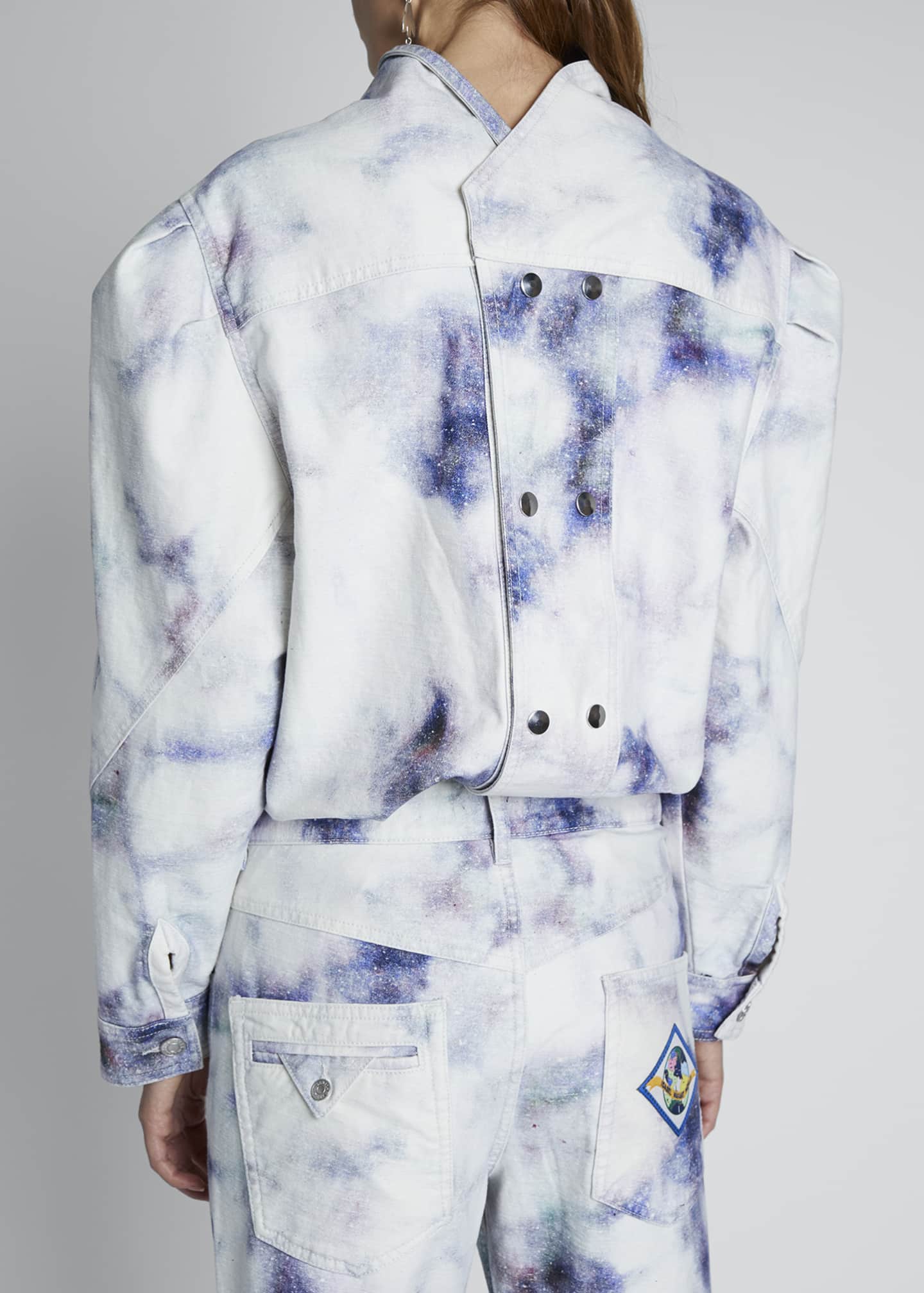 Download Isabel Marant Tie-Dye Denim Mock-Neck Top - Bergdorf Goodman