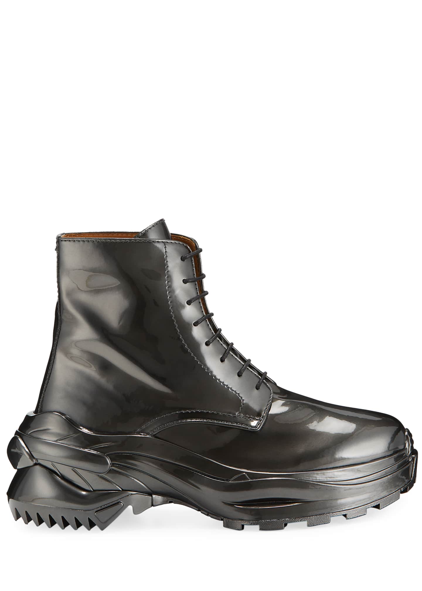shiny tactical boots