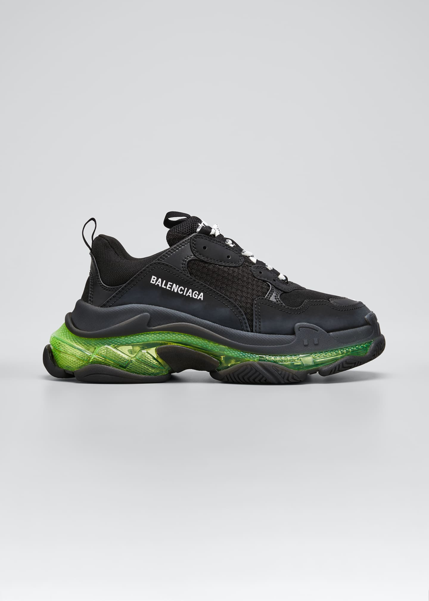 balenciaga triple s clear sole sneakers in navy blue