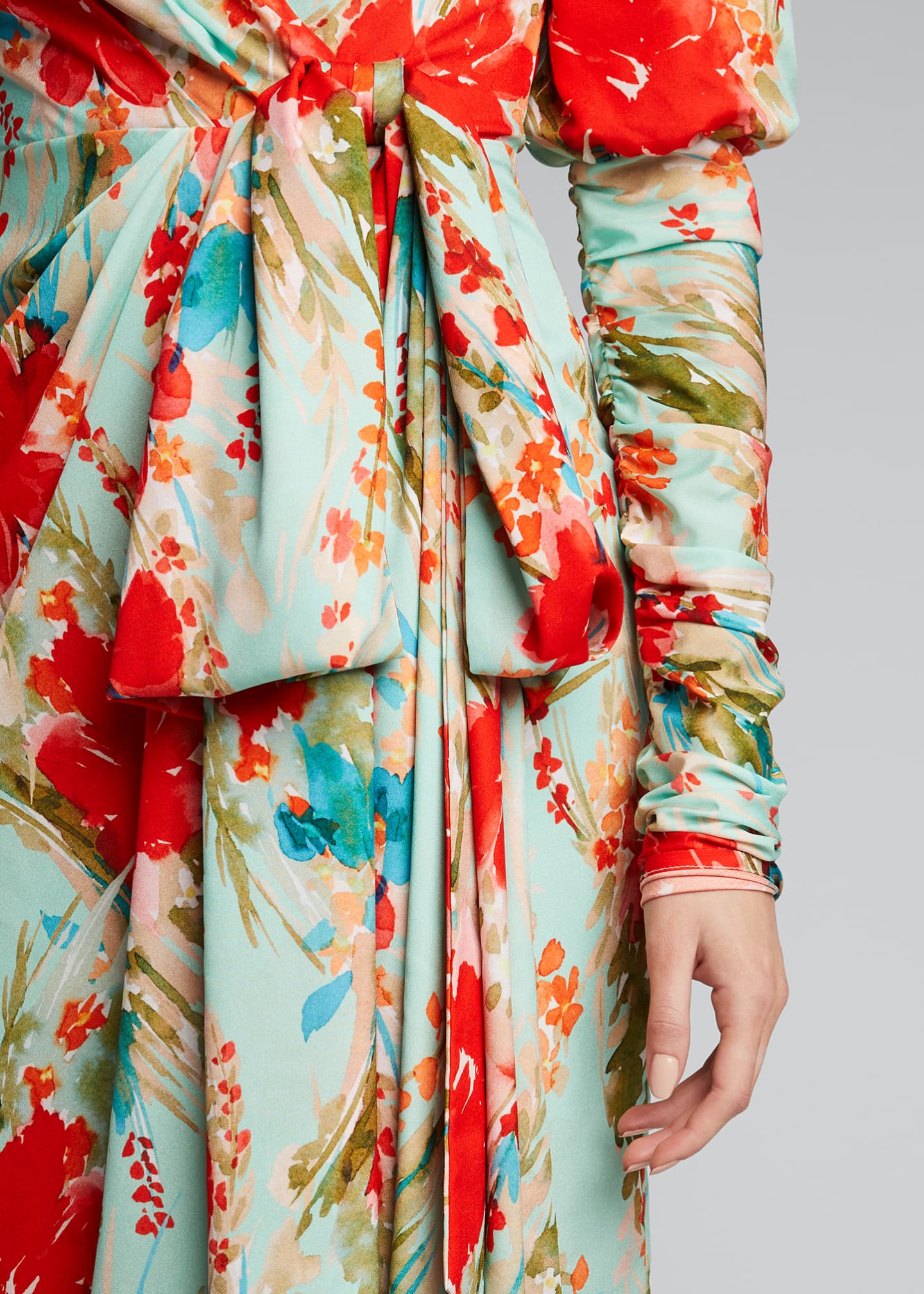 floral balloon sleeve dress
