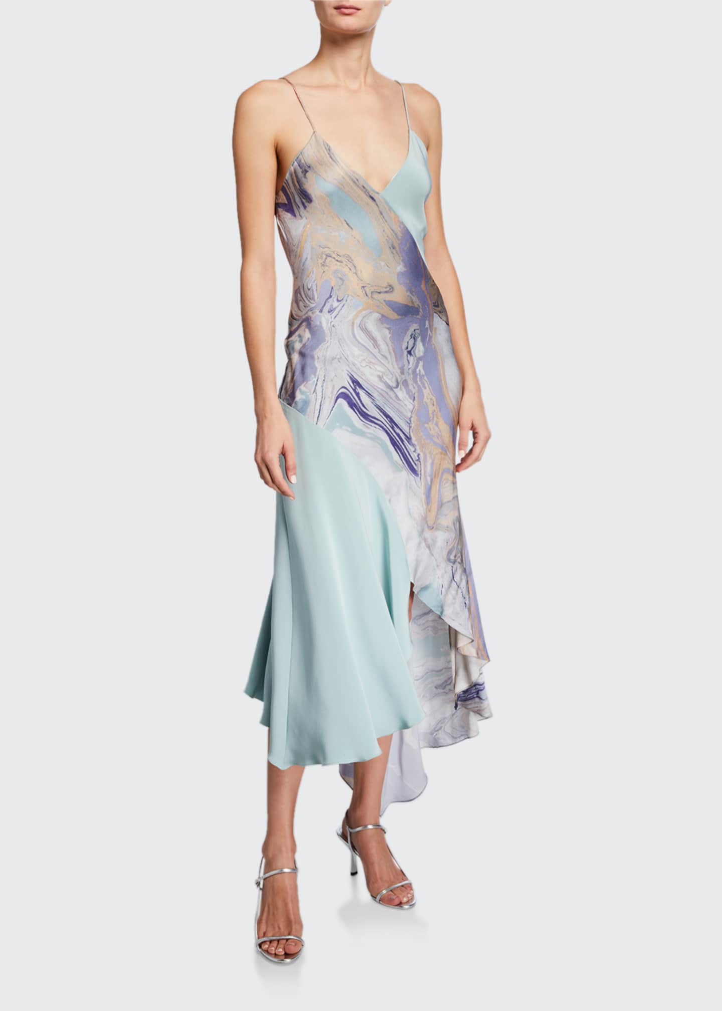 CUSHNIE Asymmetric VNeck Slip Dress Bergdorf Goodman