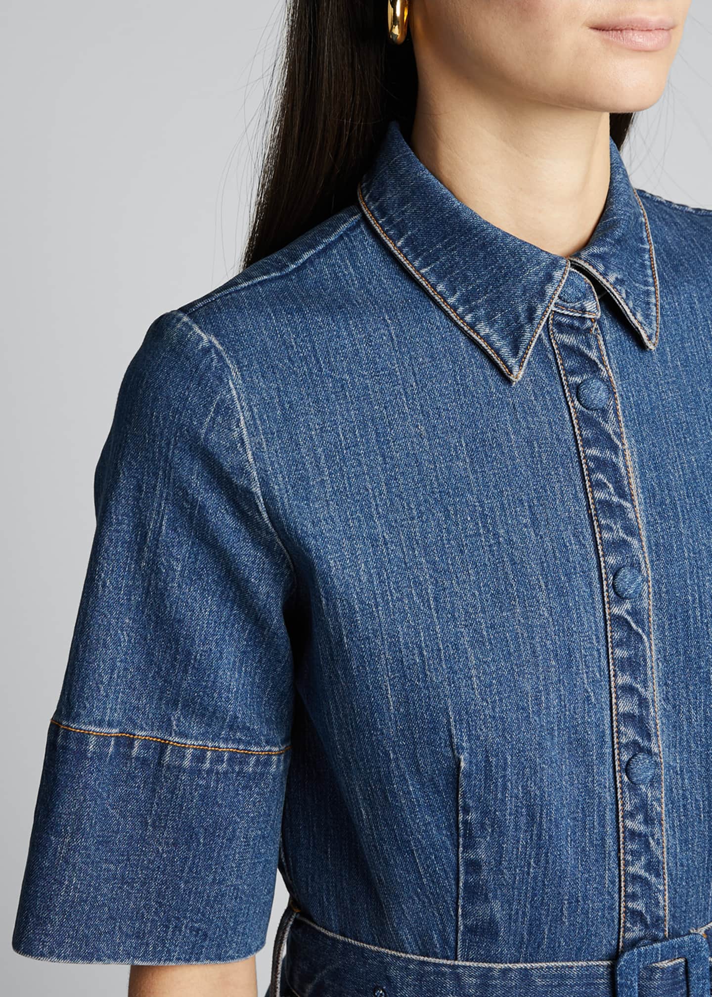 denim belted shirt