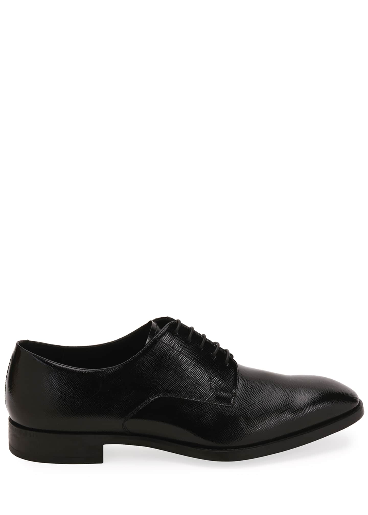 Giorgio Armani Men's Textured Leather Derby Shoes - Bergdorf Goodman