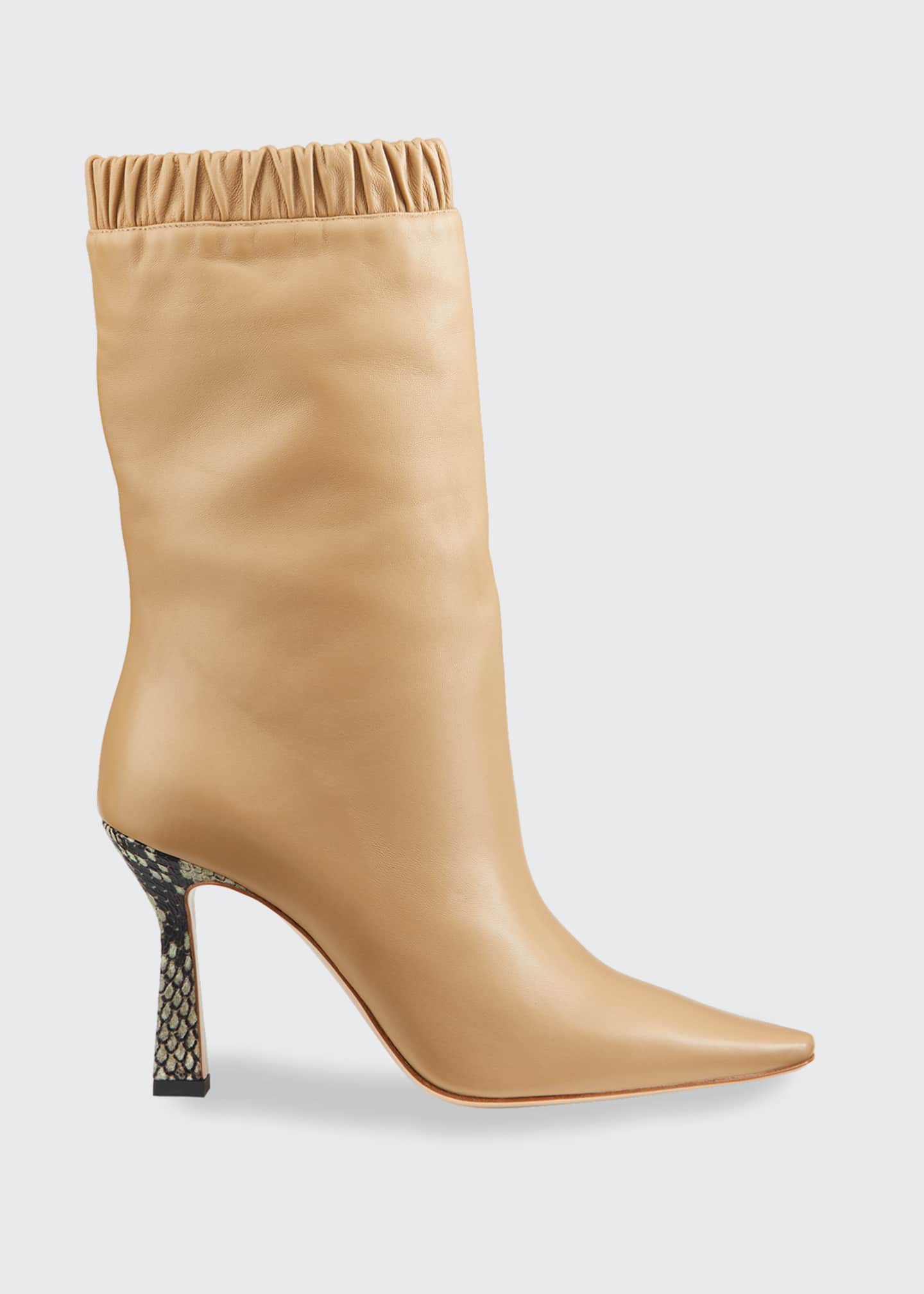 Wandler Lina Slouch Leather Mid-Calf Boots - Bergdorf Goodman