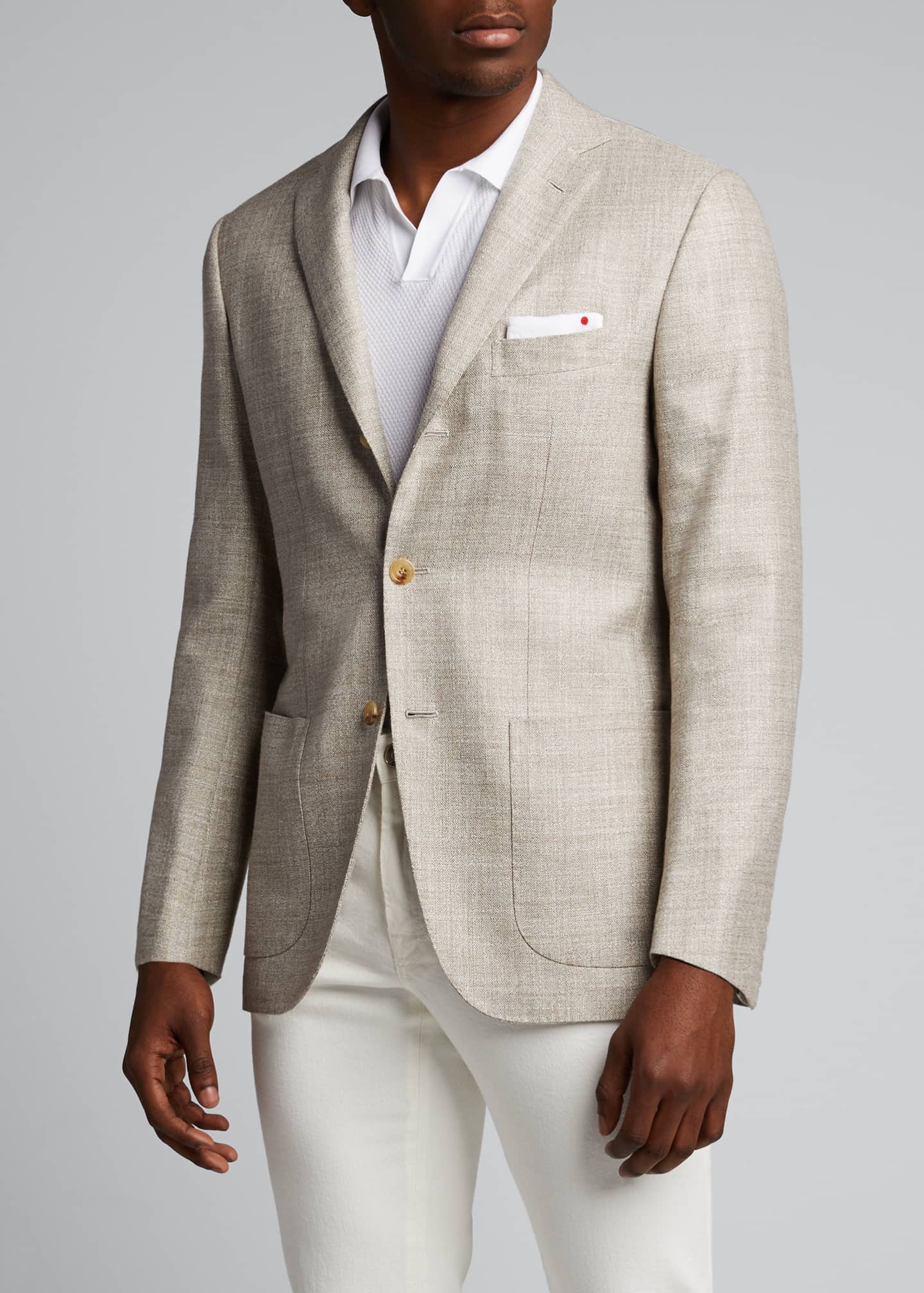 Kiton Men's Heathered CashmereBlend Blazer Bergdorf Goodman