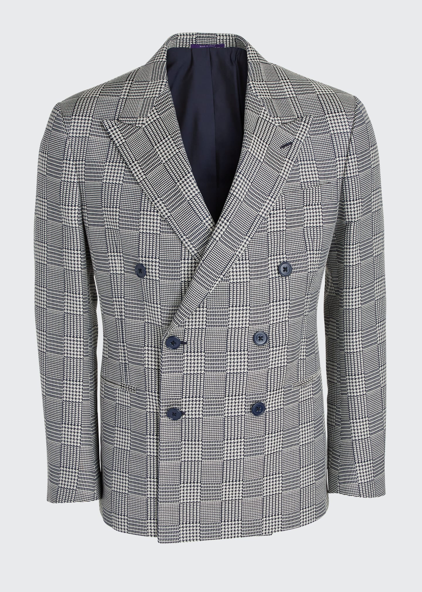 Ralph Lauren Purple Label Men's Glen Plaid DoubleBreasted Silk Sport