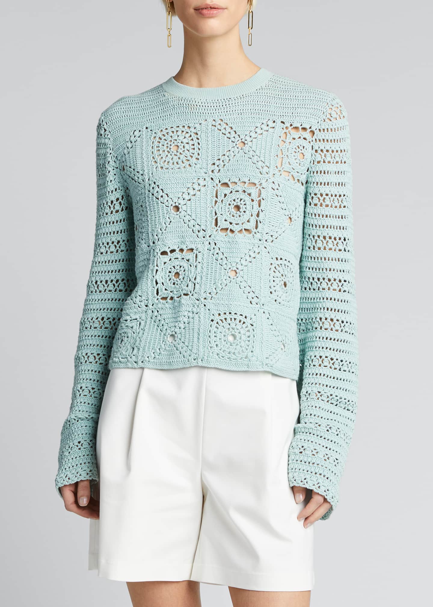 Jonathan Simkhai Grace HandCrochet Sweater Bergdorf Goodman