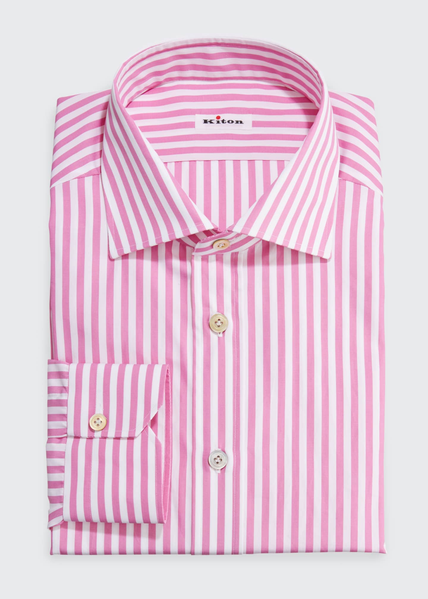 Kiton Men's Bengal Stripe Linen Dress Shirt - Bergdorf Goodman
