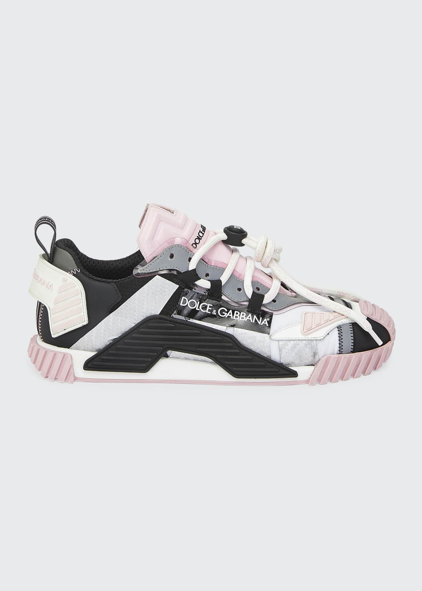 Womens Dolce Gabbana Sneakers Logo Painted Leather Sneakers Pink White Pink White Rosalia Fedesa