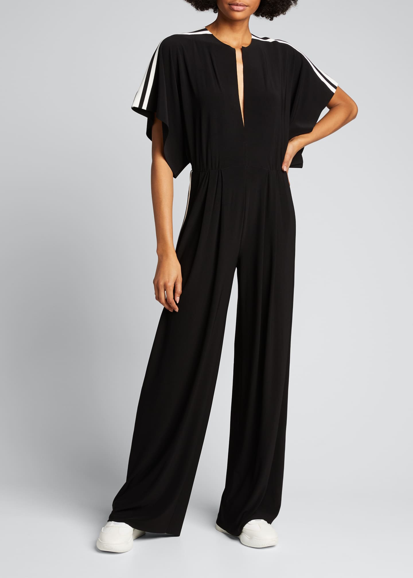norma kamali side stripe jumpsuit